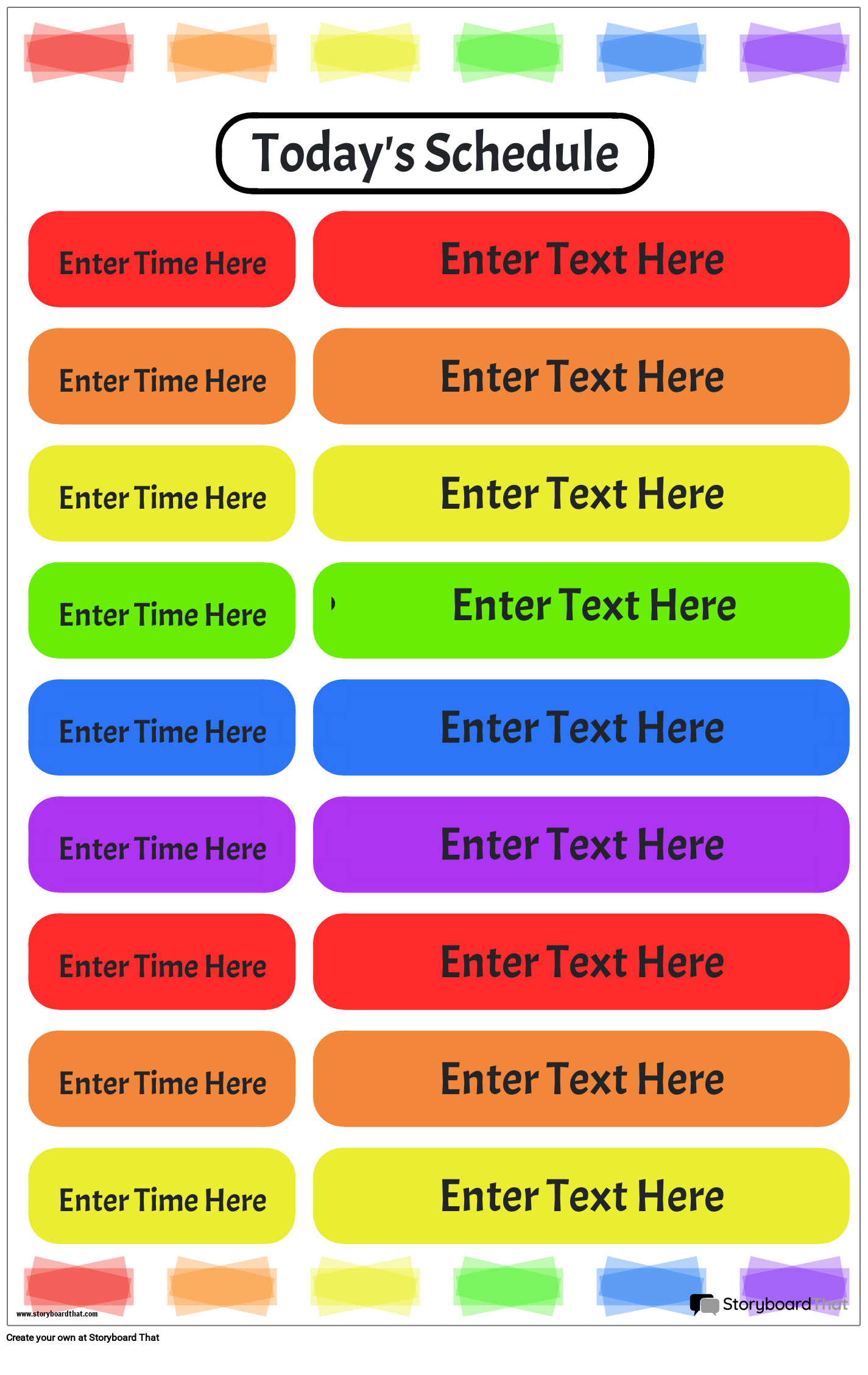 Class Schedule Templates Class Schedule Maker StoryboardThat