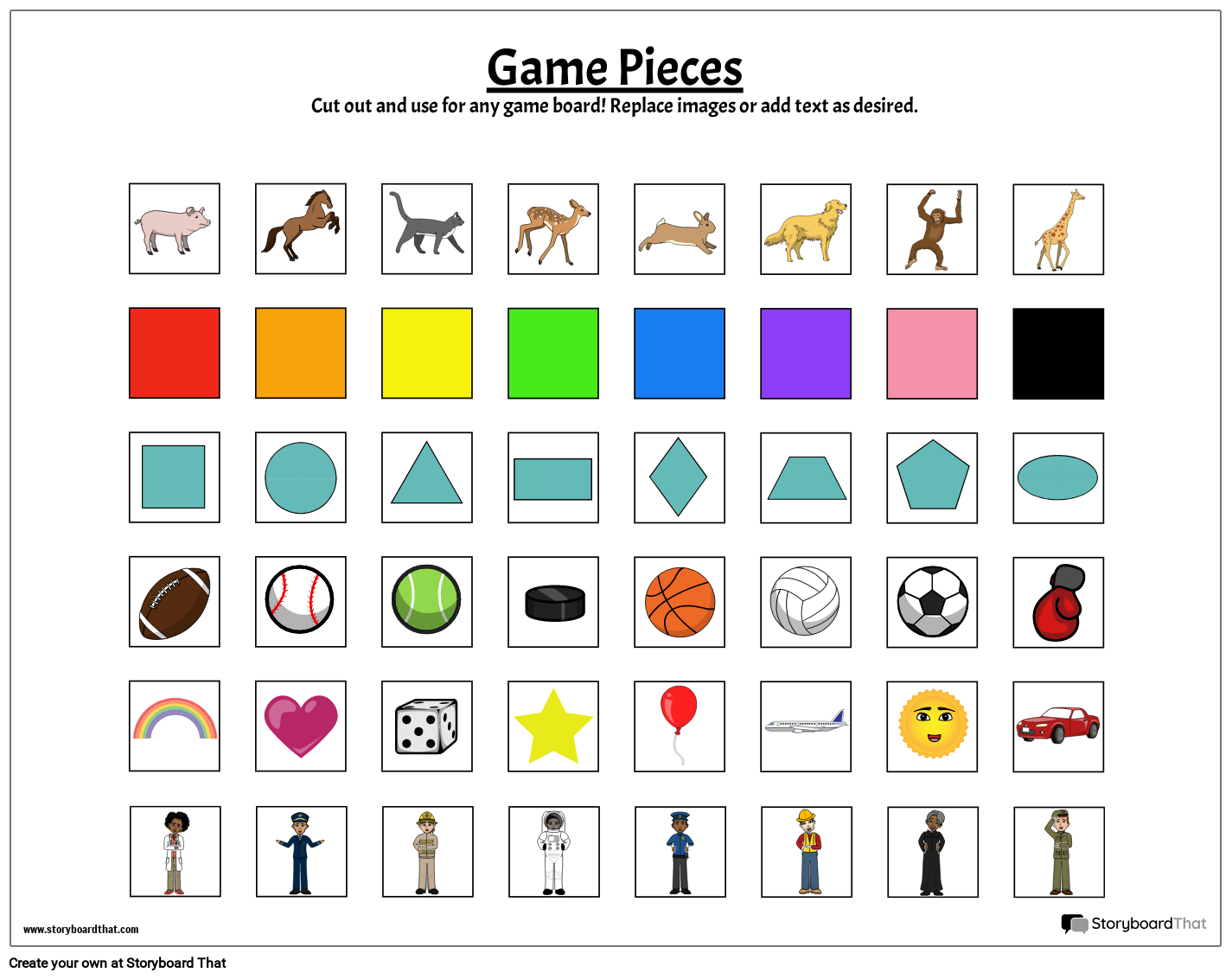 Game Pieces Storyboard by poster-templates