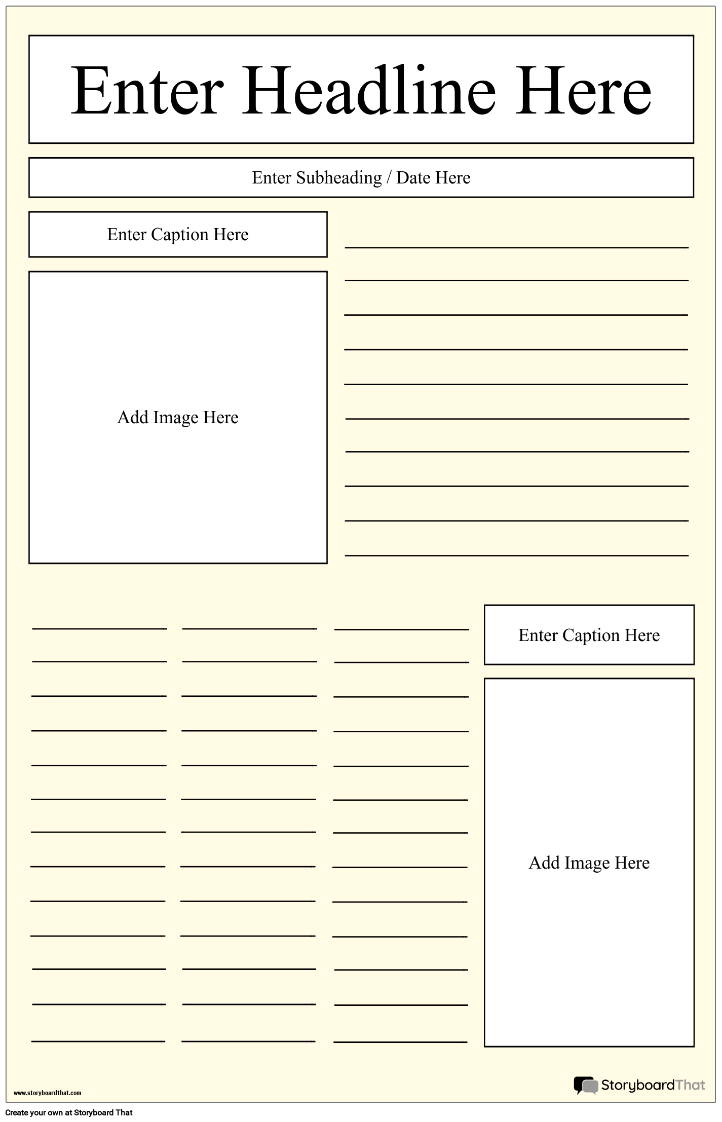 Newspaper Poster Template — Make a Newspaper Project StoryboardThat