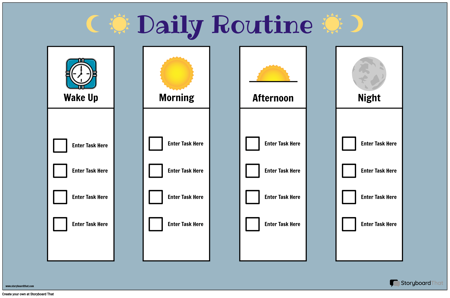 Make a Routine Chart | Daily Routine Chart Template