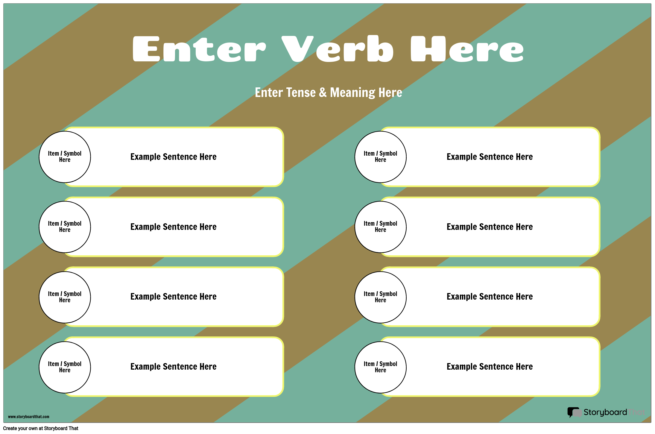 Verb Conjugation With Sentences Storyboard By Poster templates