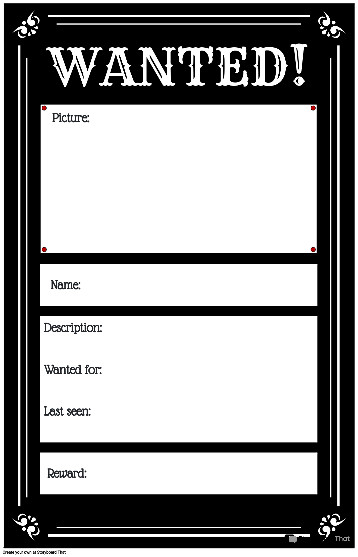 Wanted Poster 7 Storyboard By Poster templates