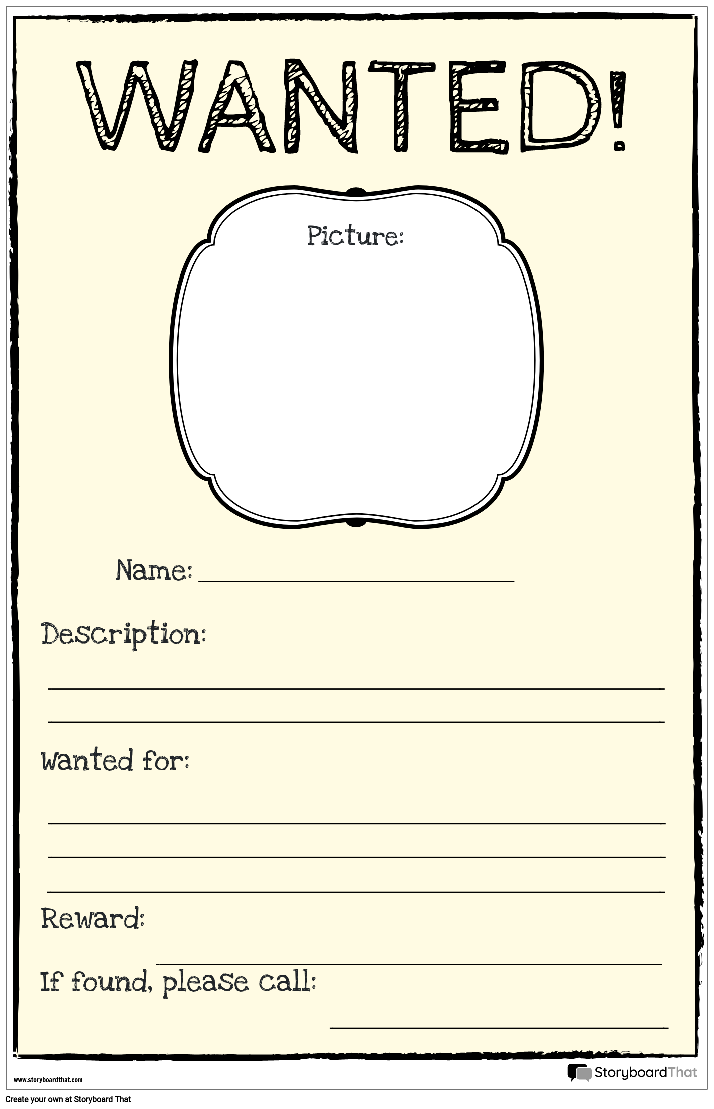 Customizable Wanted Poster Template Web Quickly And Easily Customize ...