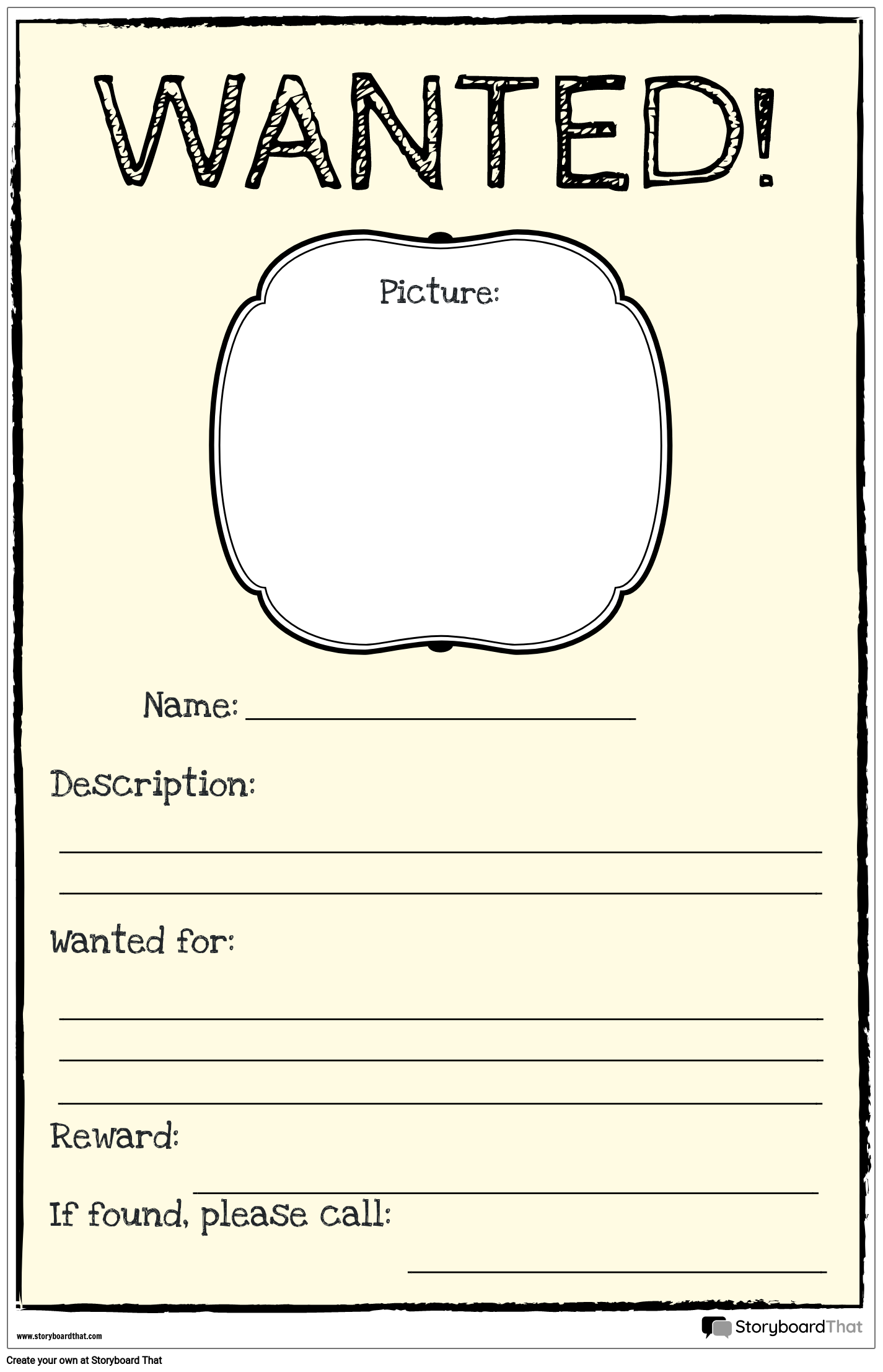 Customizable Wanted Poster Template