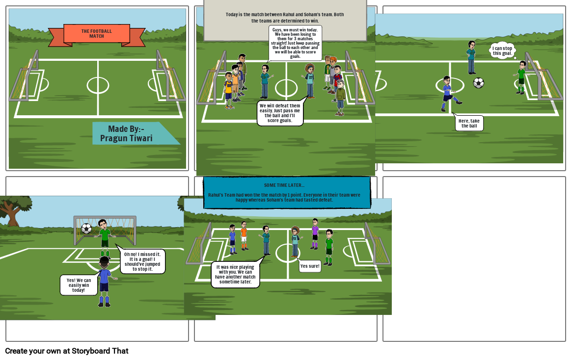 Models- The Football Match Storyboard by pragun24377