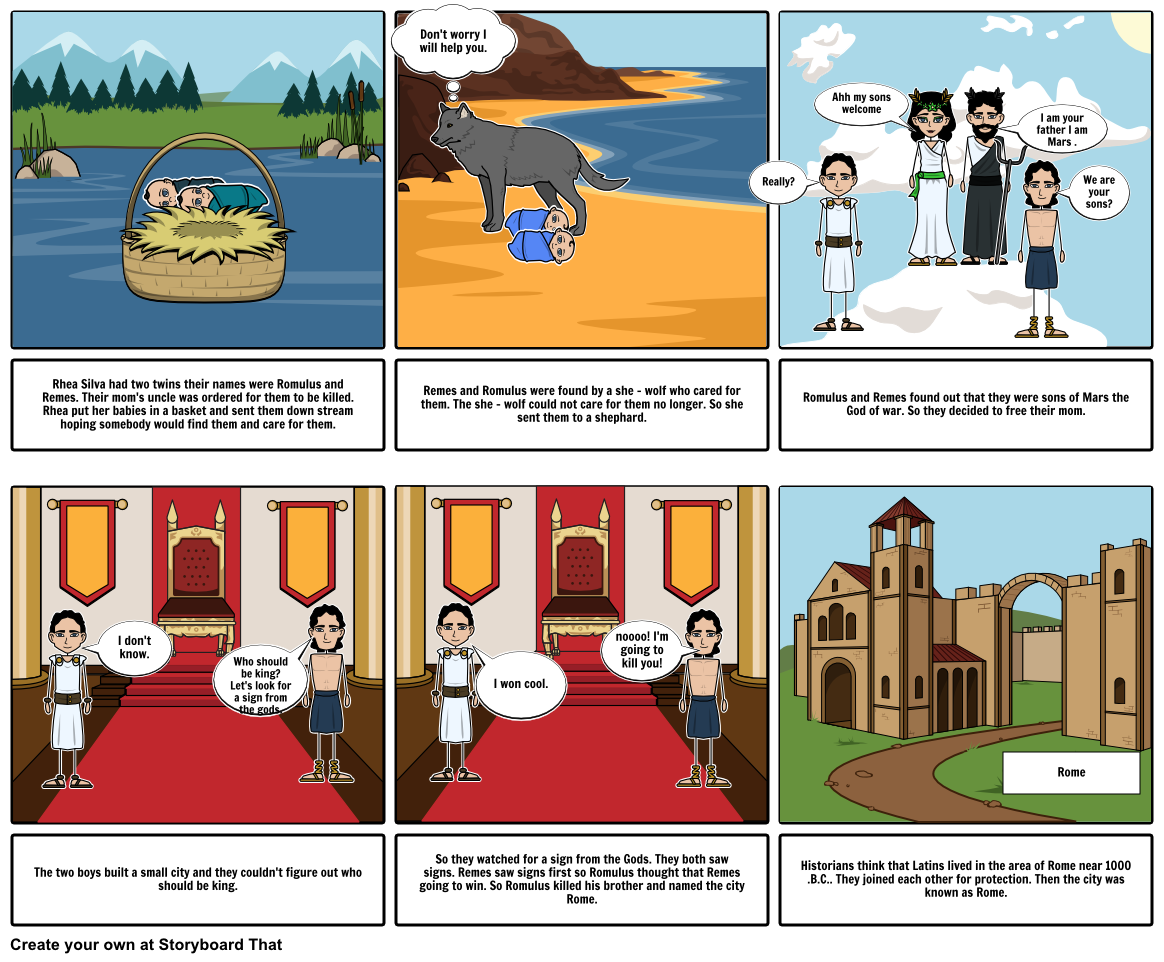 The legendary legend of Remes and Romulus Storyboard