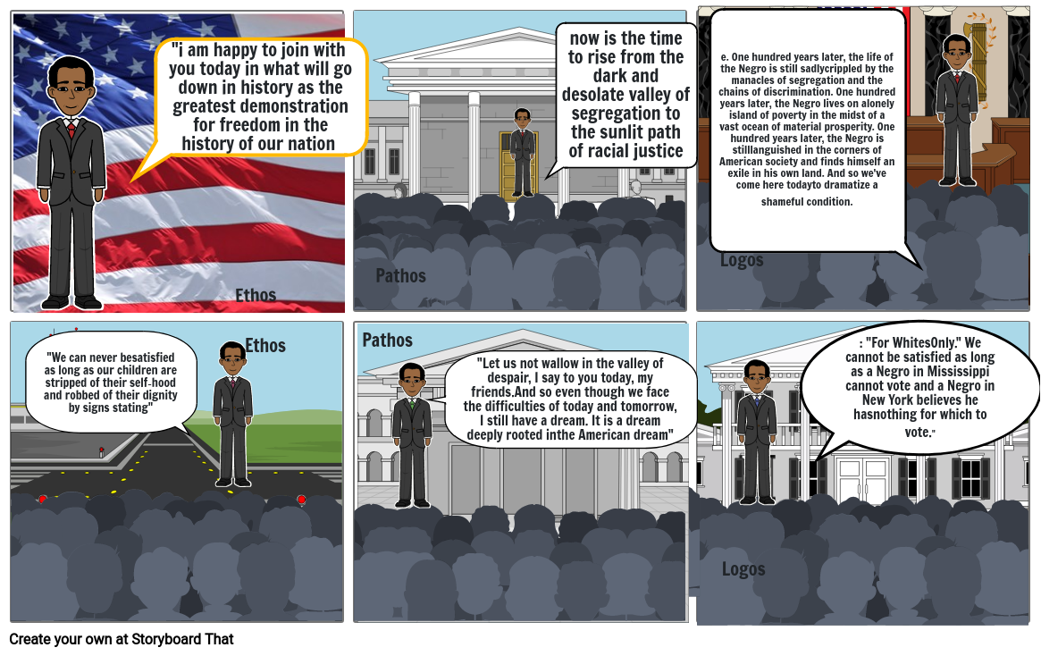 MLK speech storyboard Storyboard by ps625610