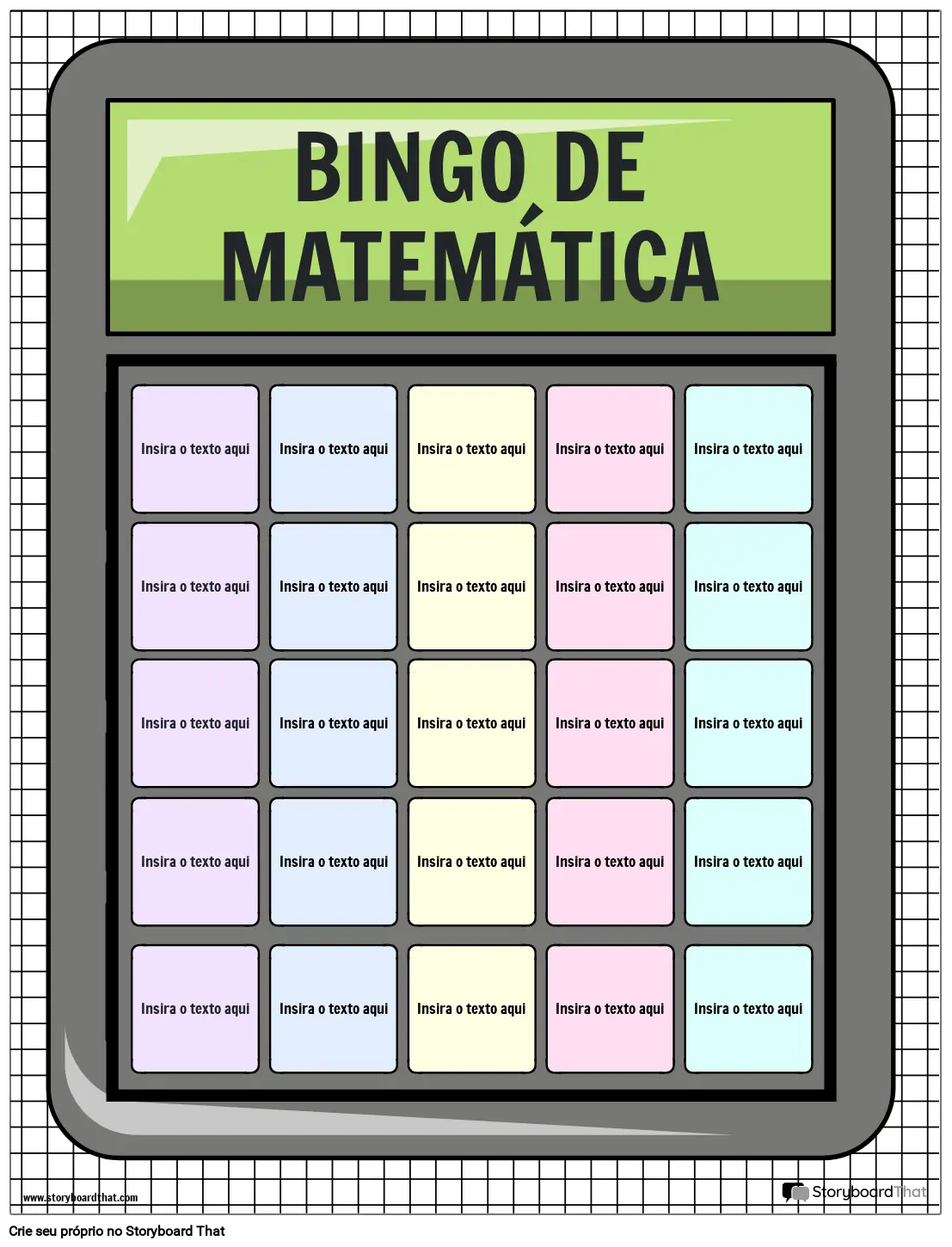 Atividade Divertida de Bingo Matemático