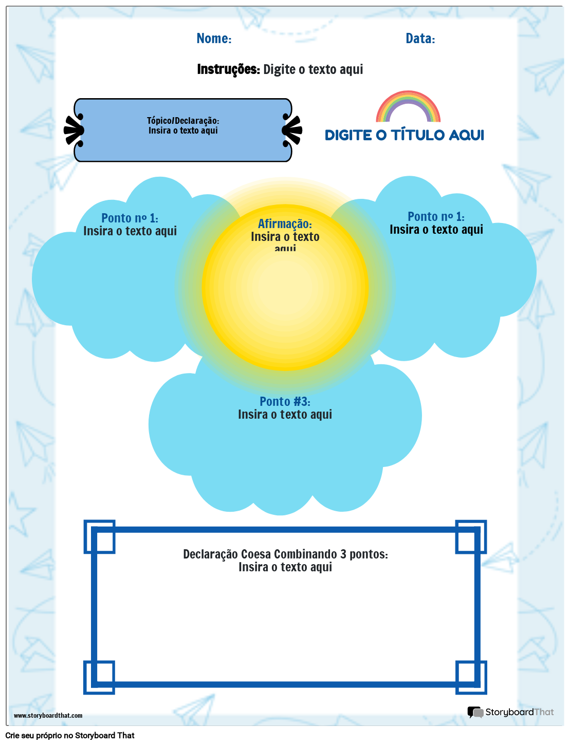 Declaração de Tese Tema Sky Storyboard por pt-examples