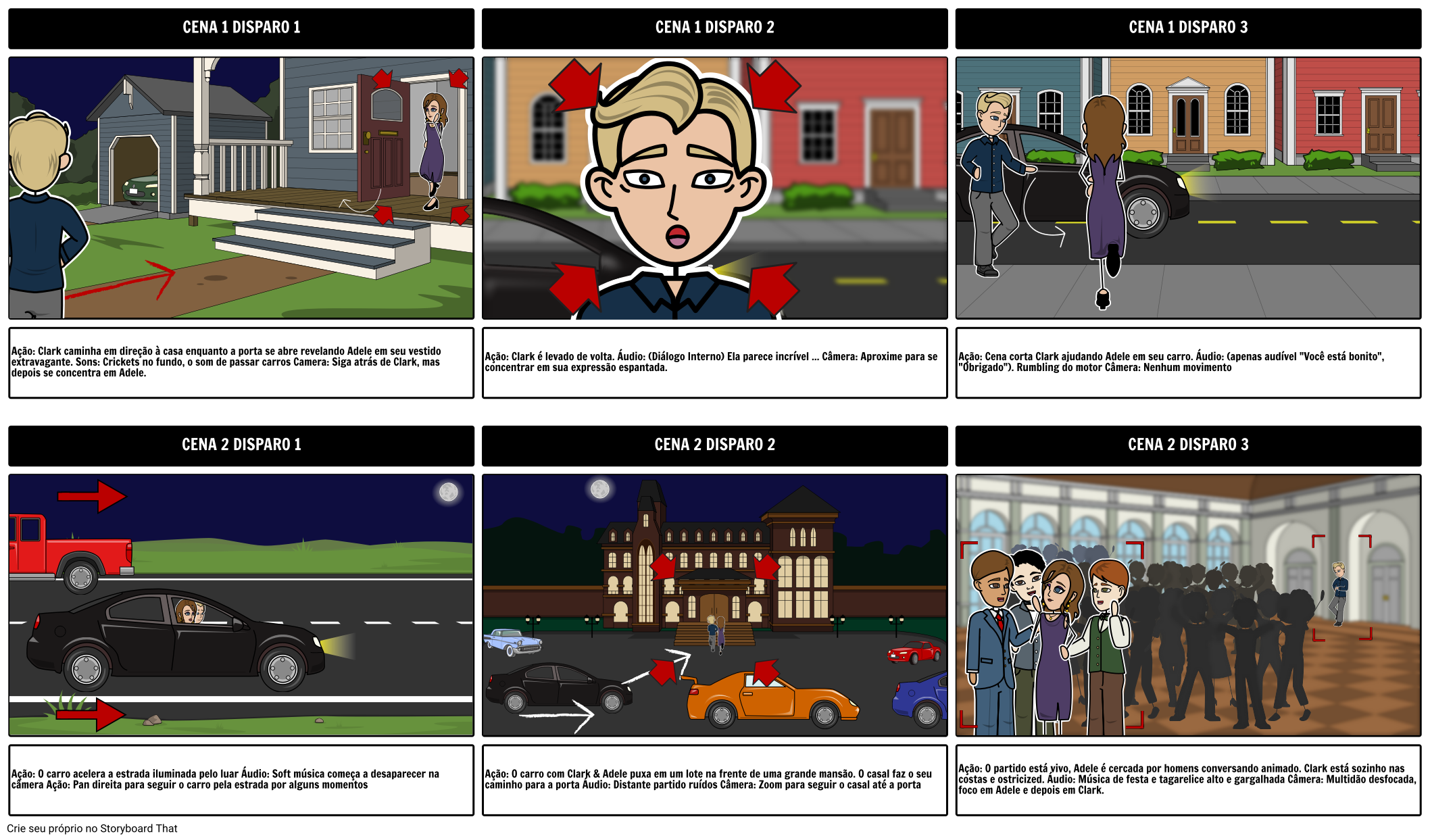 Direção Cinematográfica Storyboard by pt-examples