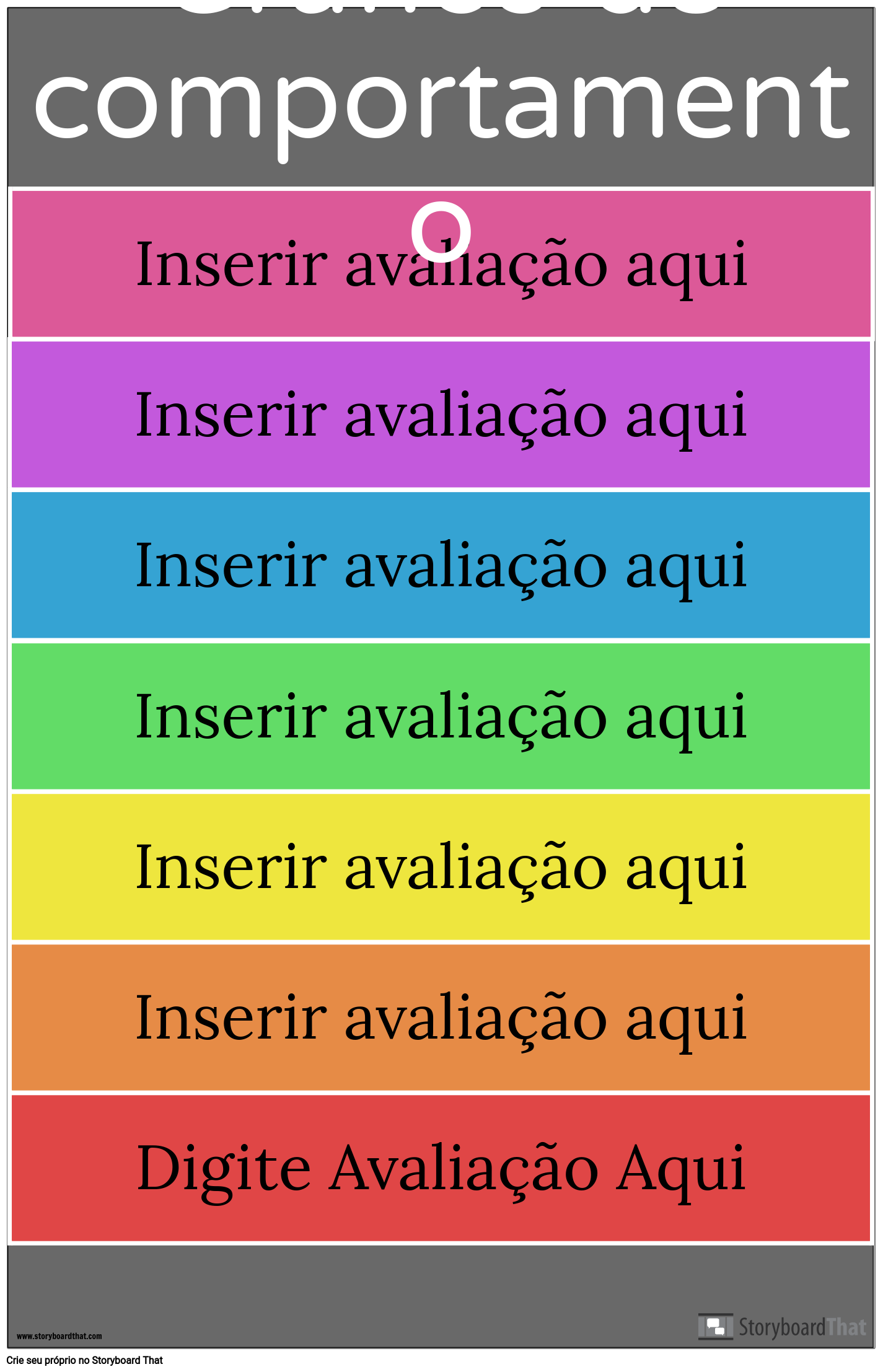 Escala De Comportamento Storyboard By Pt examples