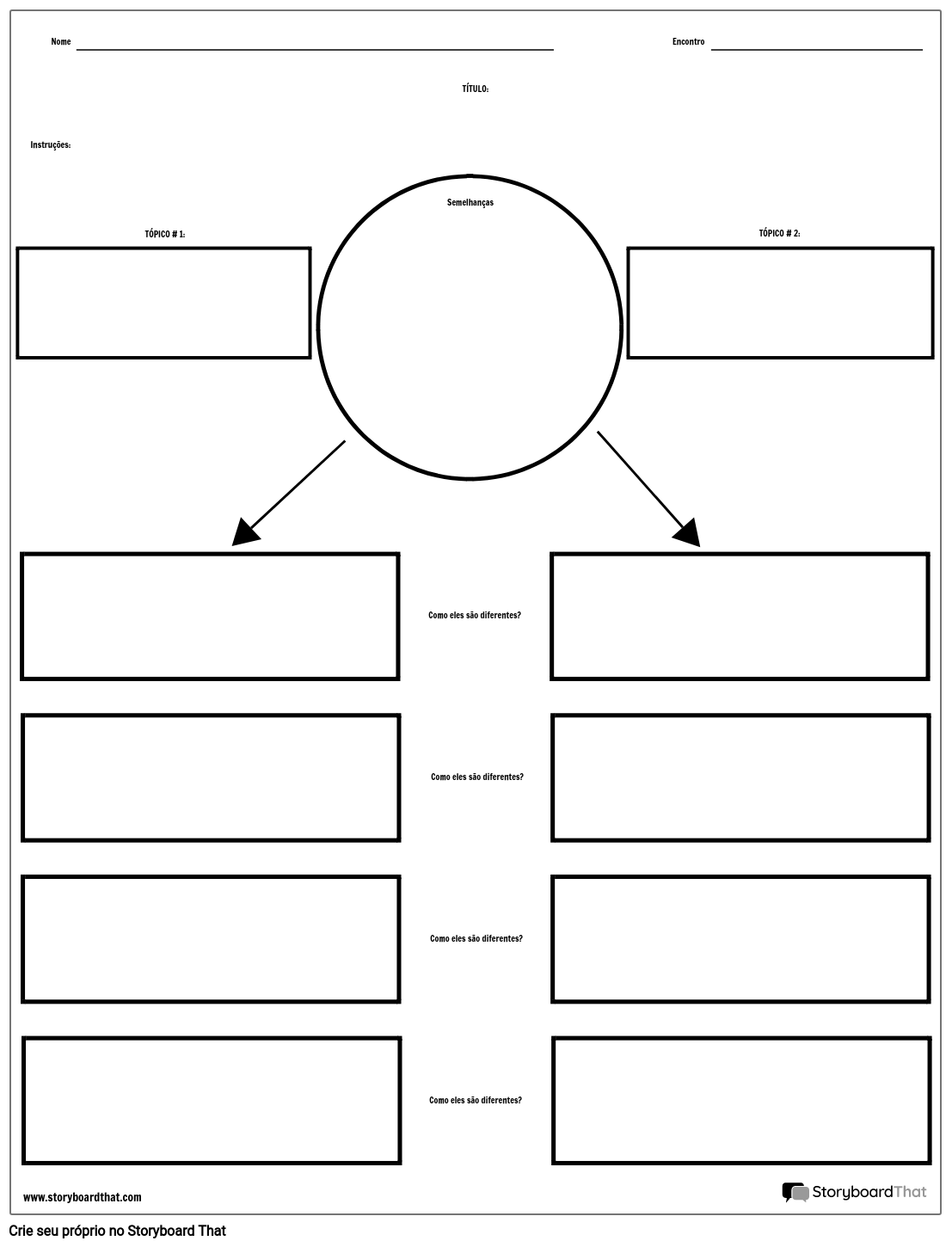 Gráfico De Comparação De Contraste Storyboard By Pt Examples 9614