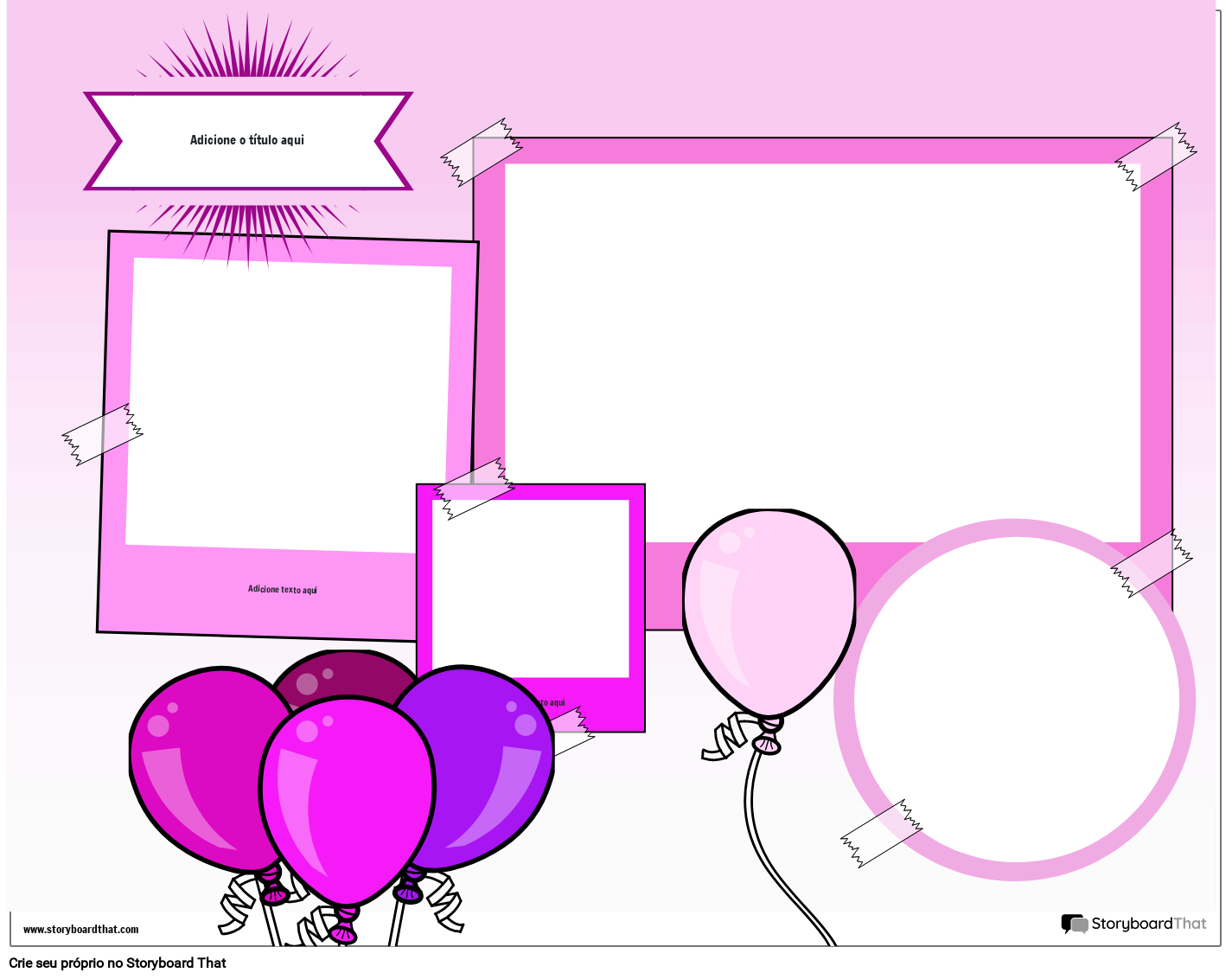 Livro de Recortes Rosa e Divertido Storyboard por pt-examples