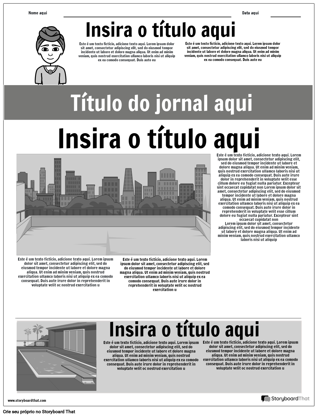 Modelo De Jornal Storyboard By Pt Examples 8366