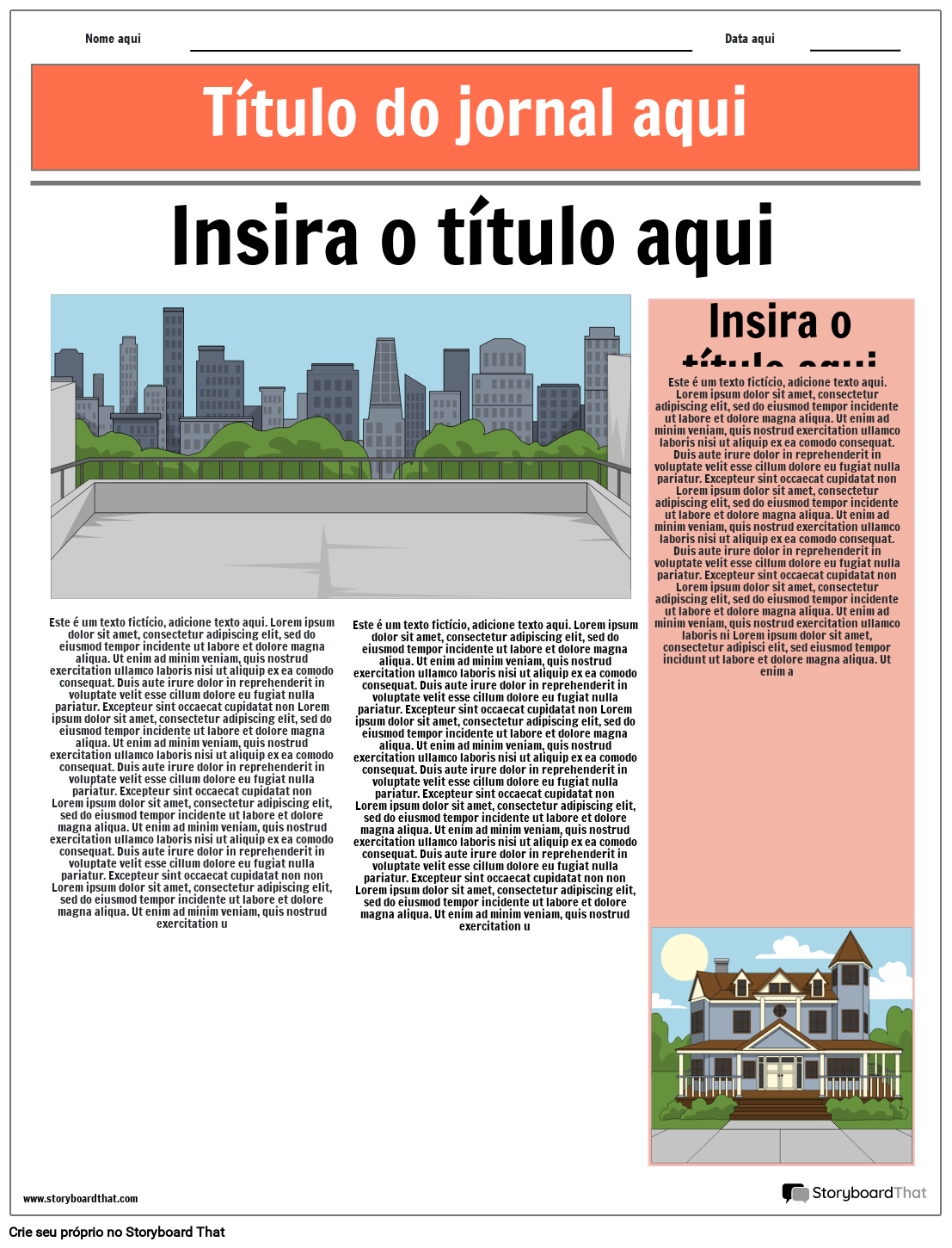 Modelo De Jornal Storyboard By Pt Examples 9688