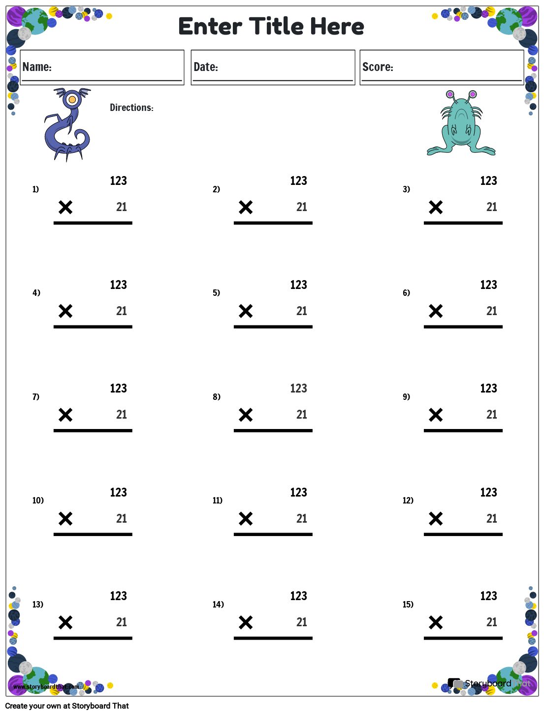 Fatos da Multiplicação imprimível 2ª série planilhas