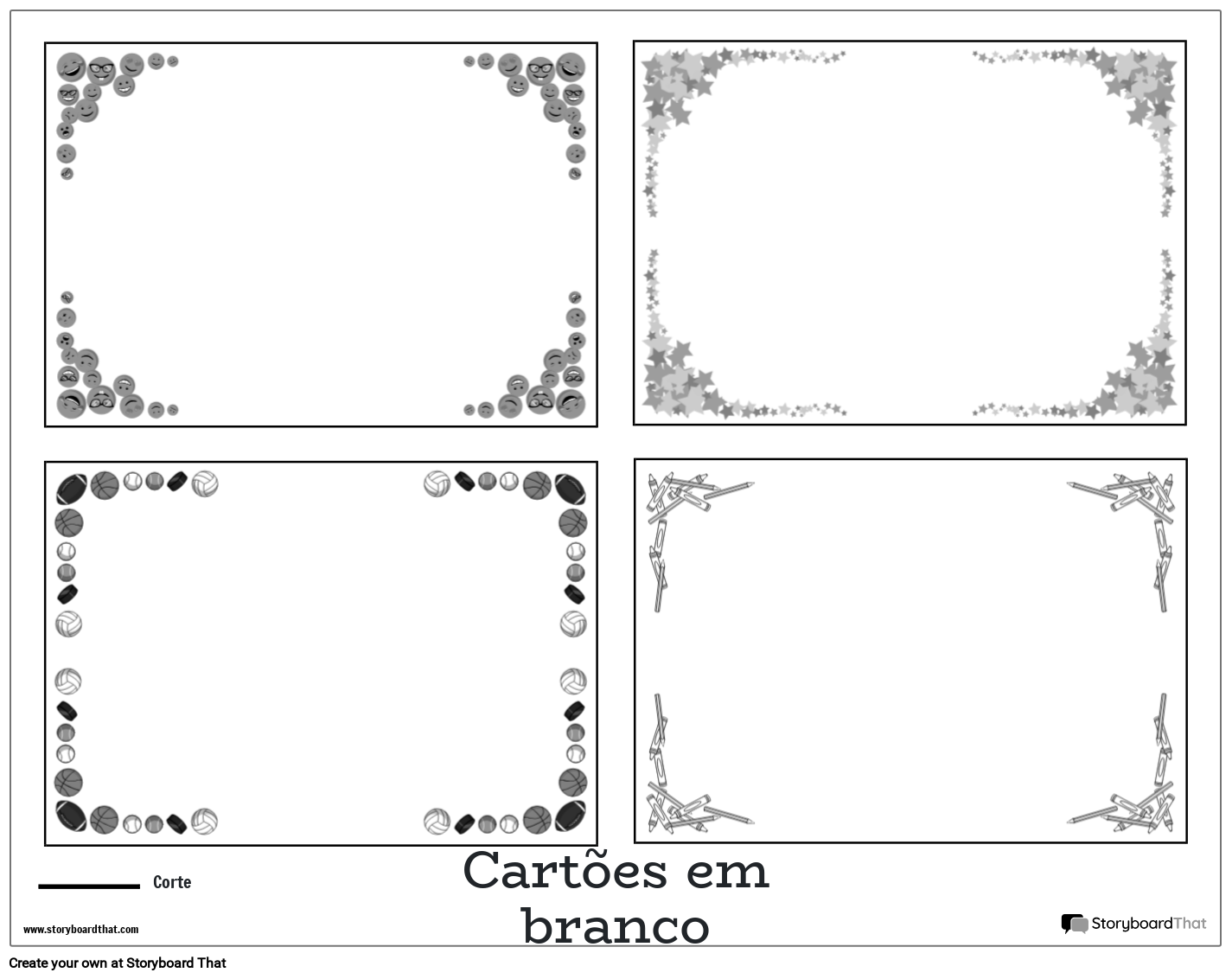 Novo modelo de cartão de página de criação 2 (preto e branco)
