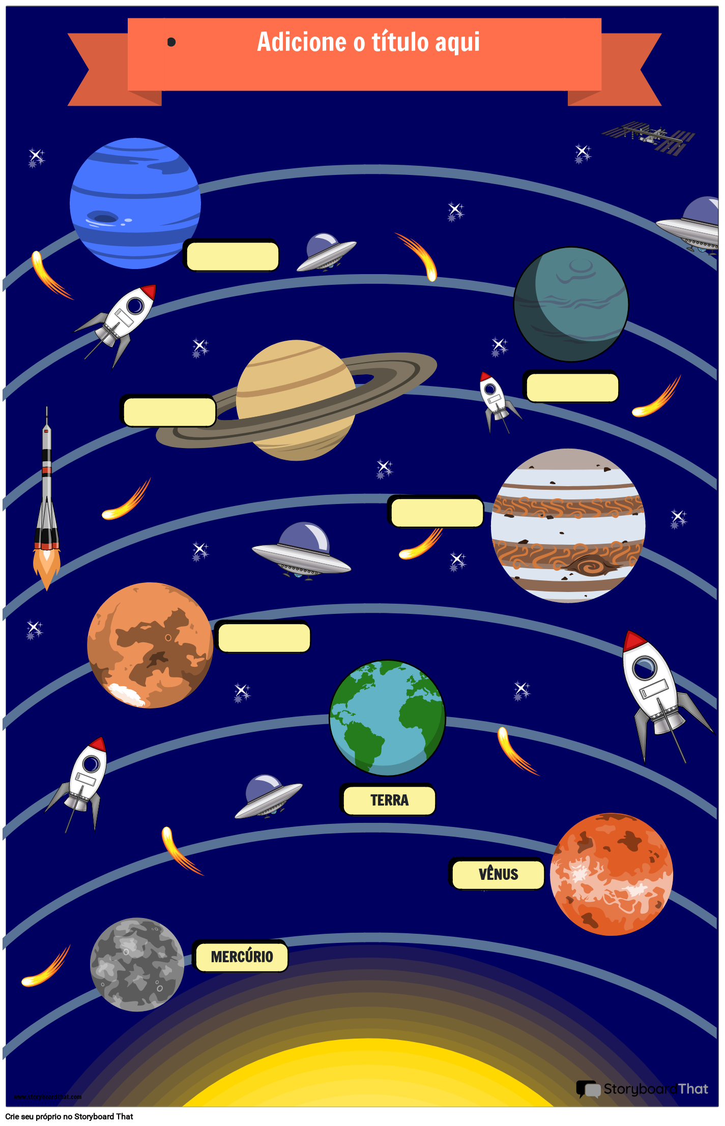 Pôster Infantil Do Sistema Solar Storyboard Por Pt-examples