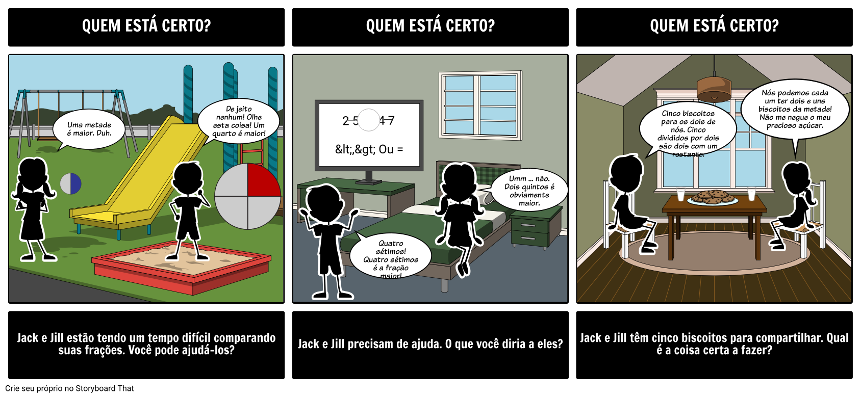 Qual é A História Com As Frações Storyboard Por Pt Examples