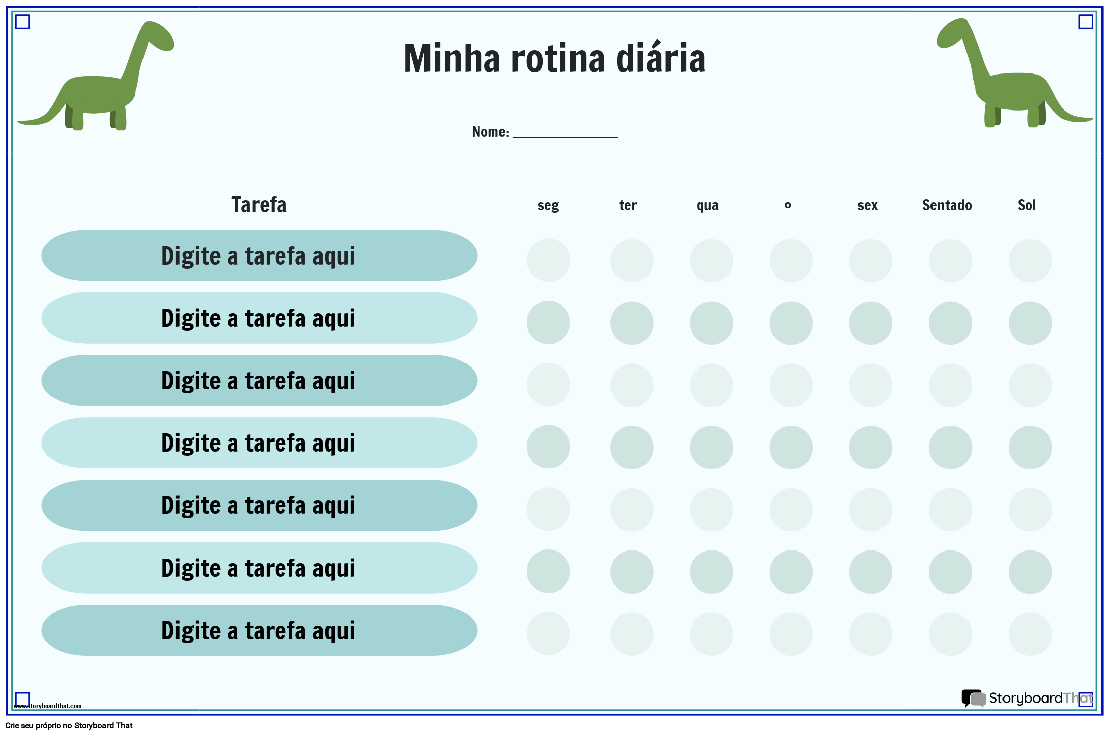 Rastreador de Gráfico de Rotina Minimalista Storyboard 