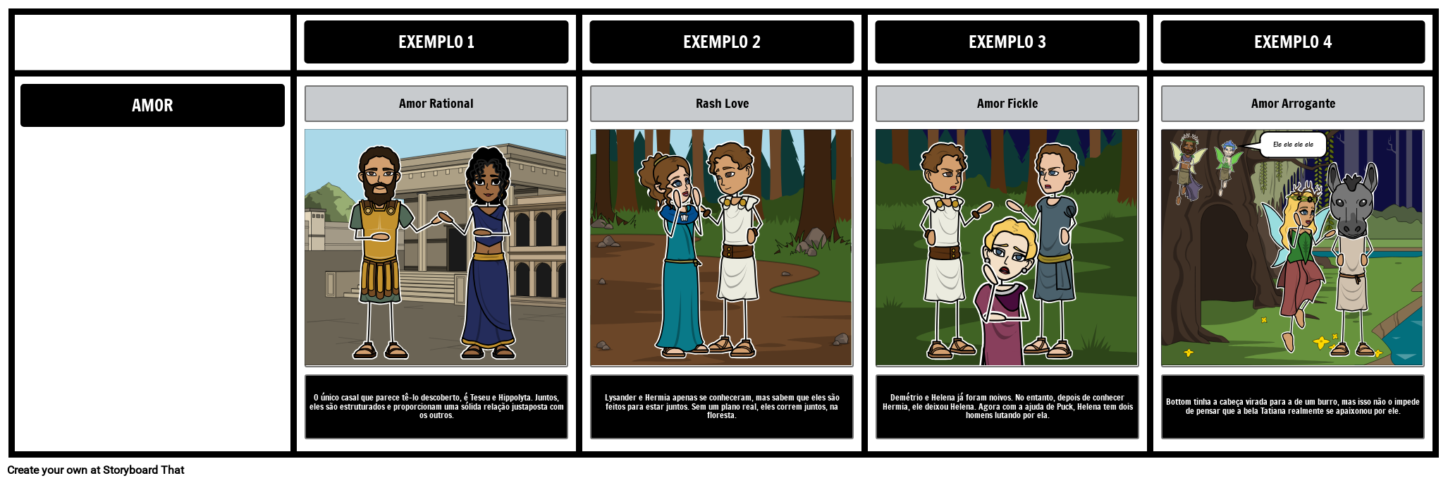 Sonho de uma Noite de Verão - Tema Storyboard by pt-examples, image size:2054x685