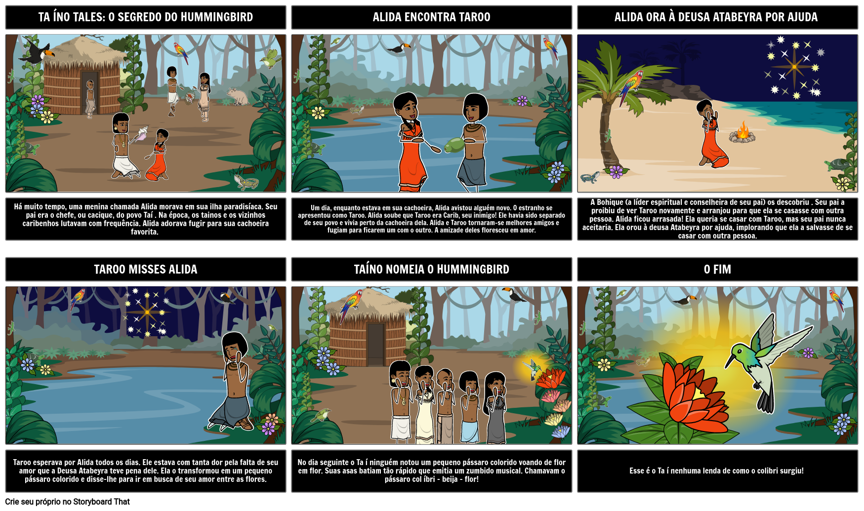 Taíno Tales: Beija-flor Storyboard por pt-examples