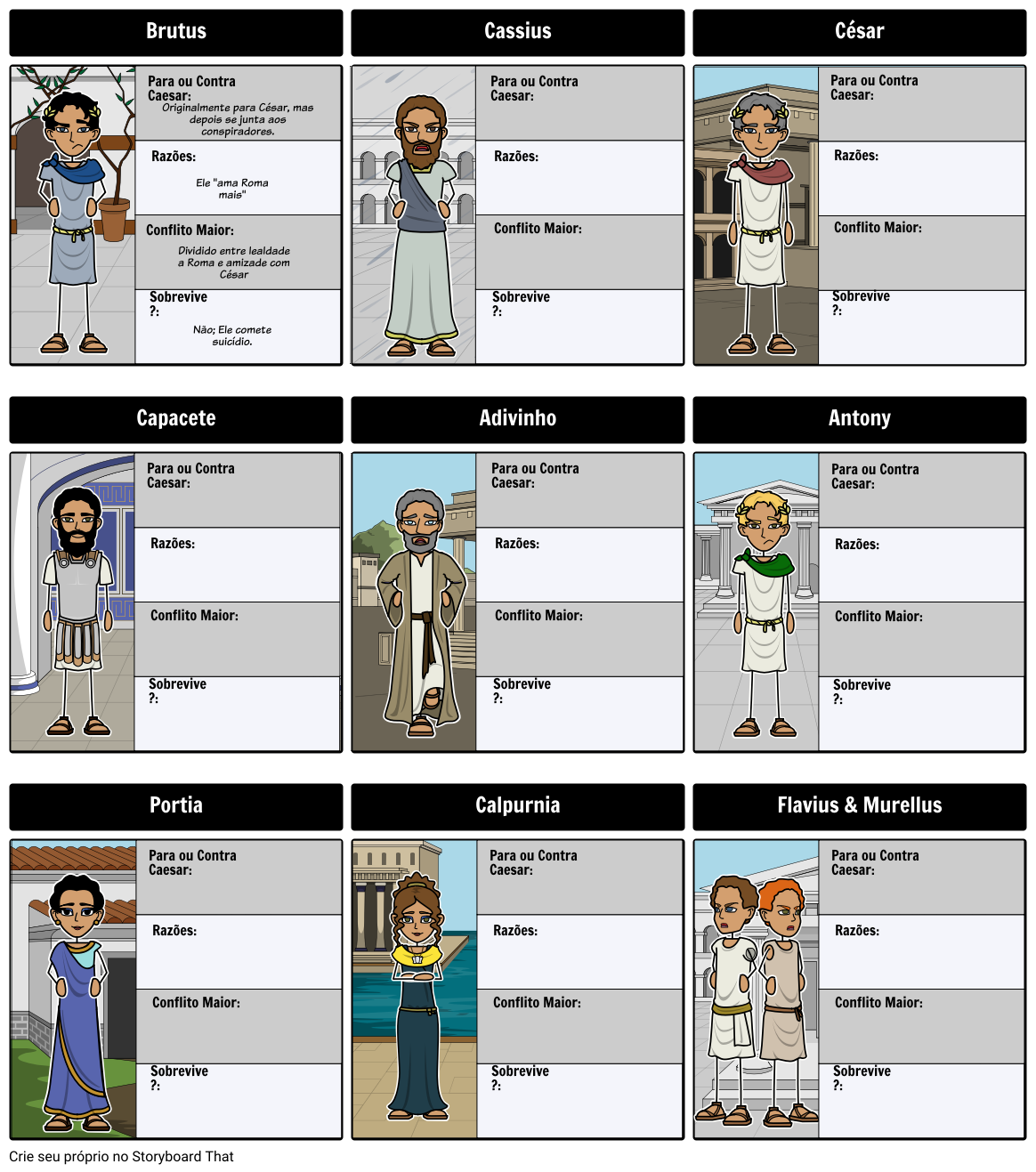 the-tragedy-of-julius-caesar-caracteragem-storyboard