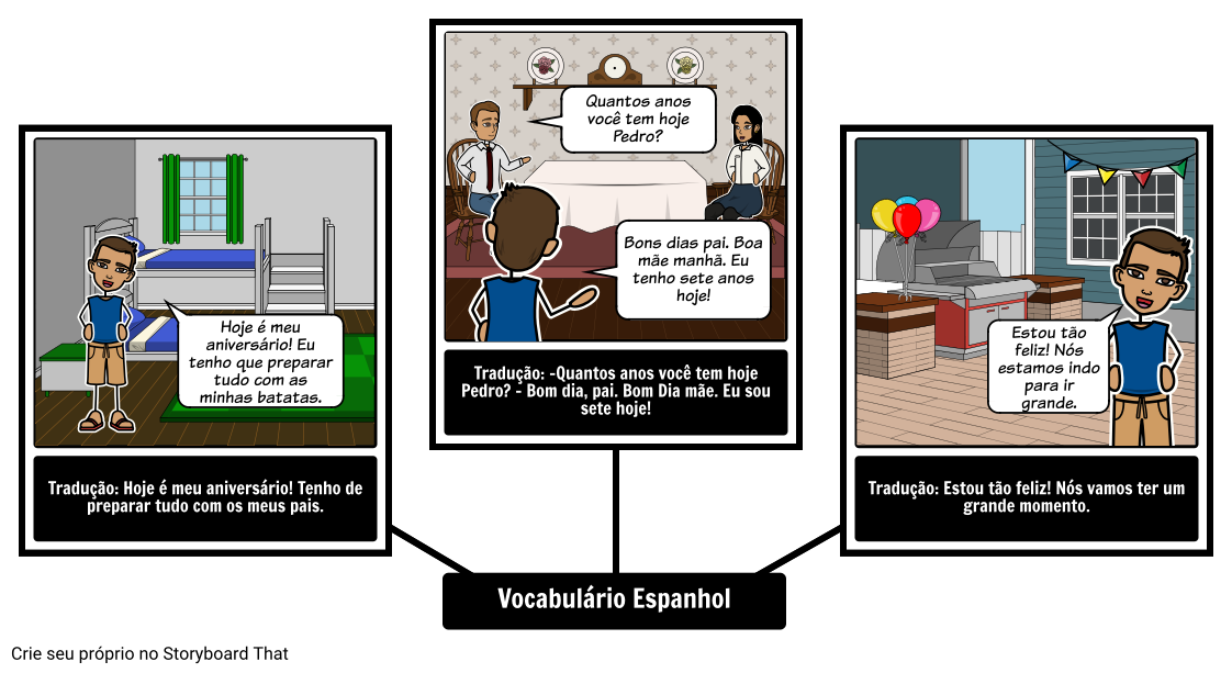 Vocabulário Visual - Espanhol Storyboard o pt-examples