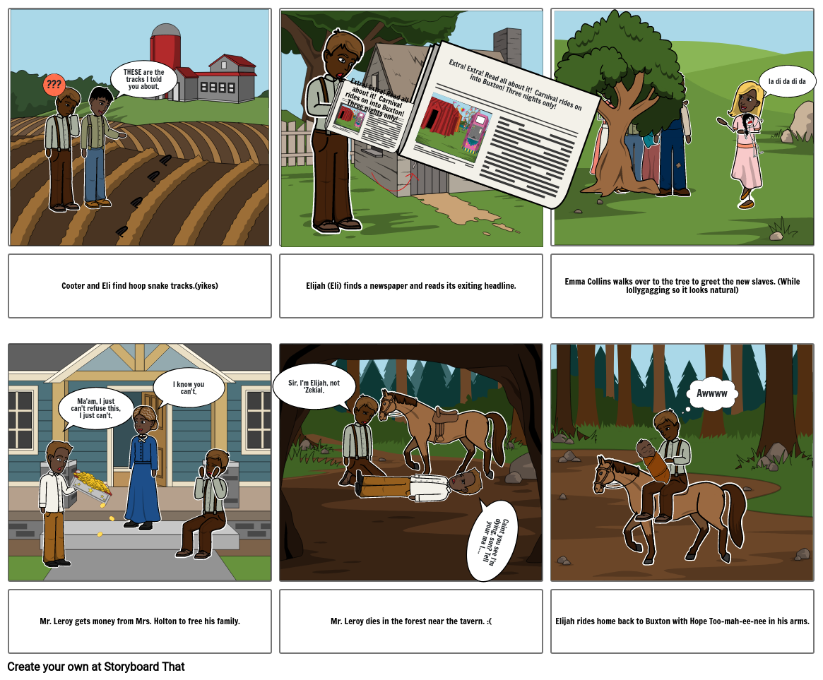 Elijah of Buxton Project Storyboard by puppieprisha