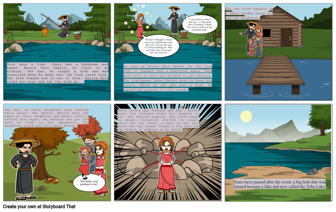 The Legend Of The Lake Toba Storyboard By Queen