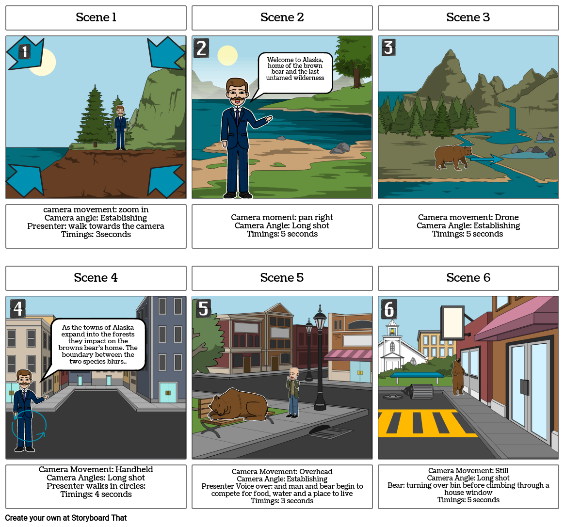 bear story board Storyboard by r09559