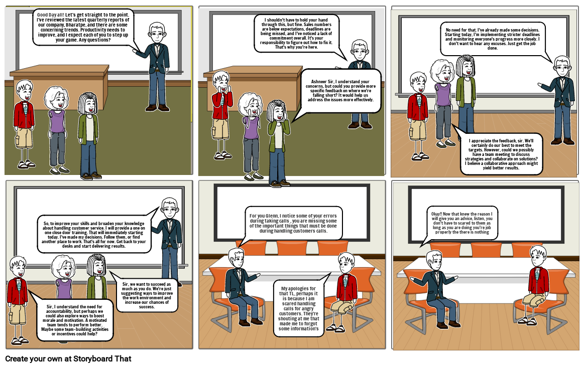 Autocratic Leader Storyboard by raghavendra61271