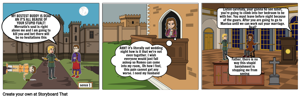 Romeo And Juliet Comic Strip Storyboard By Rayray1 