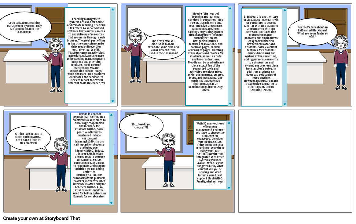 Learning Management Systems Storyboard par rclarity