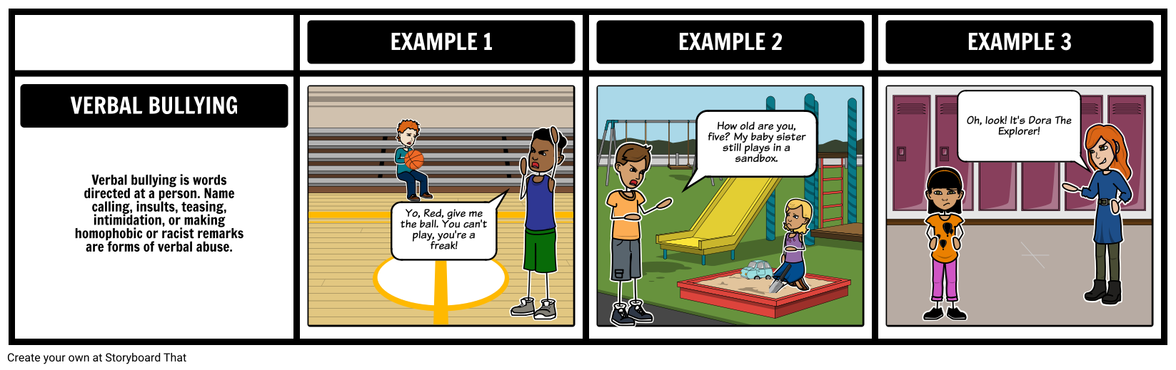 example-of-verbal-bullying-storyboard-by-rebeccaray