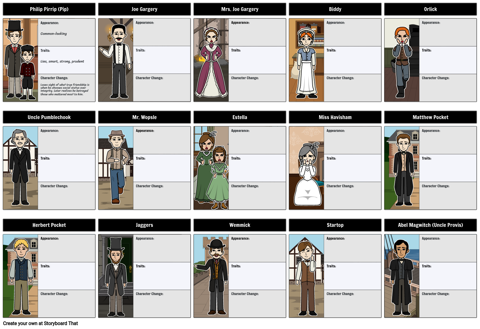 Great Expectations Characters Storyboard By Rebeccaray