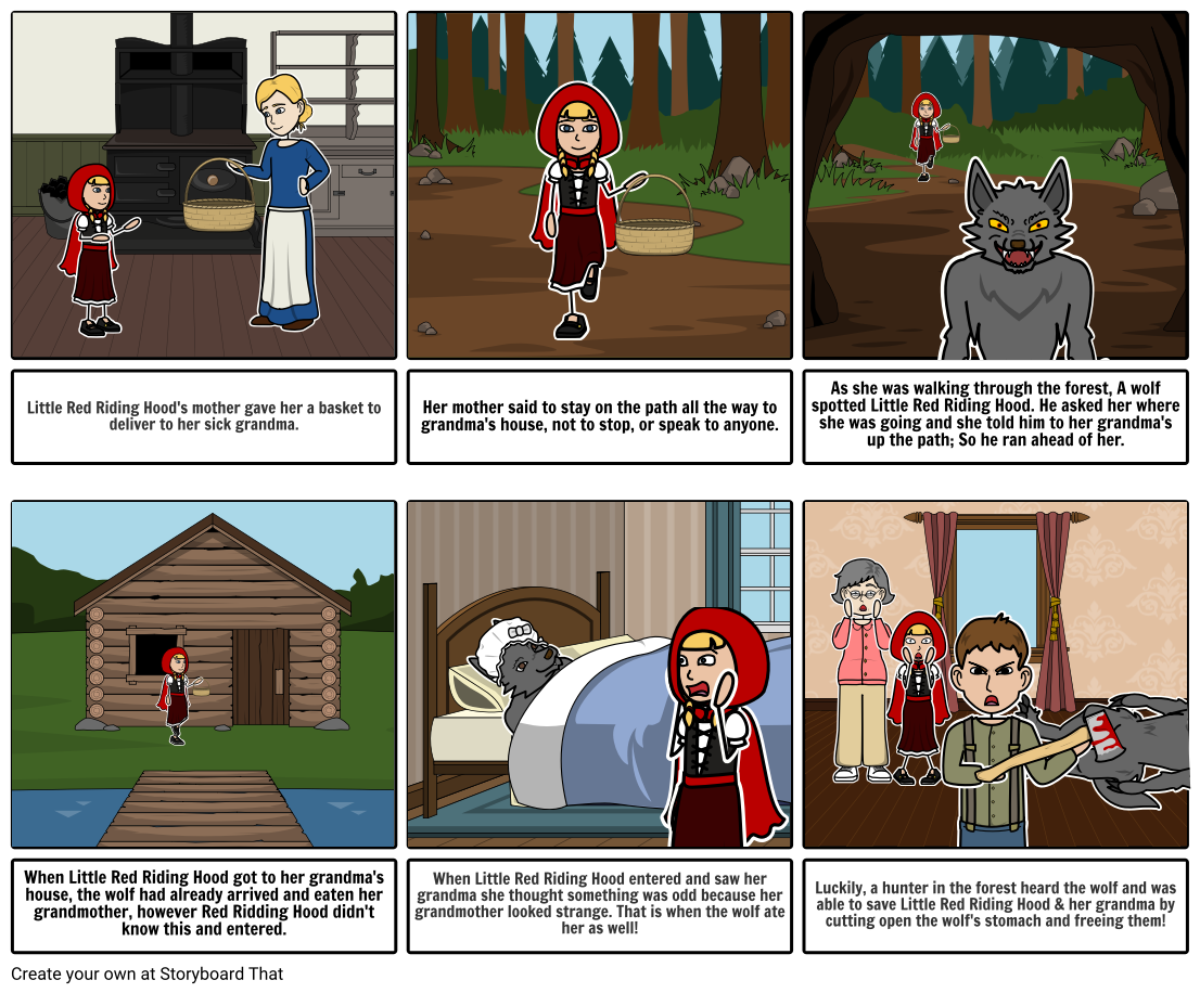 Little Red Riding Hood Storyboard Por Rebeccaray