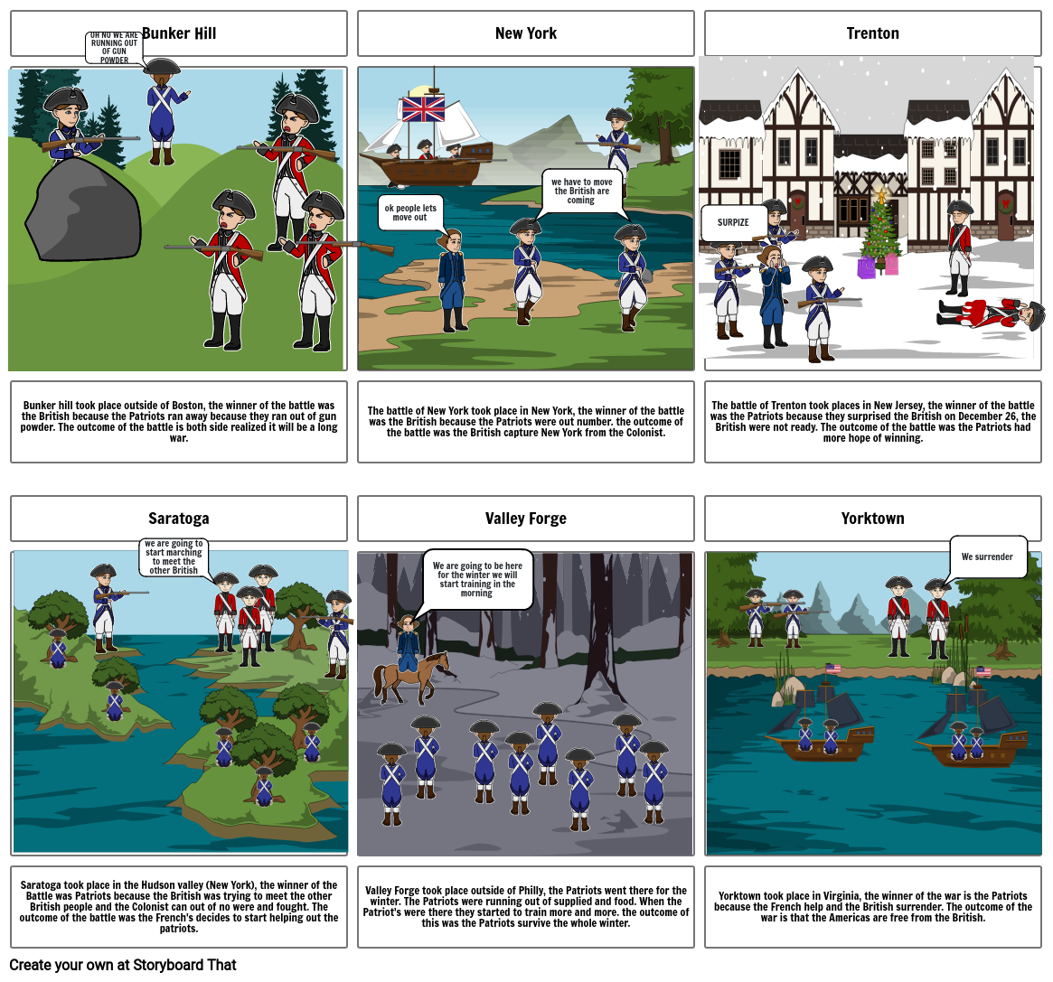 revolution war Storyboard por rgroft85034