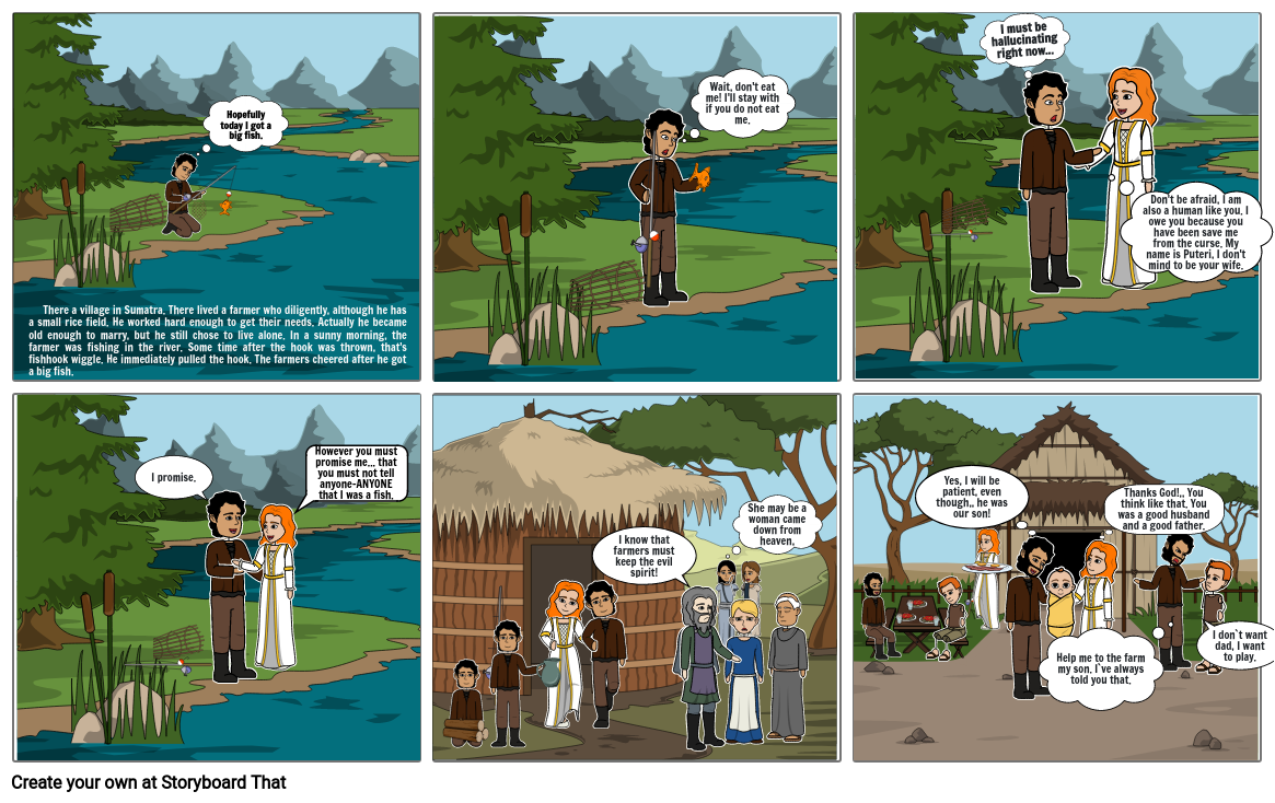 The legend of Toba Lake-comic strips Storyboard