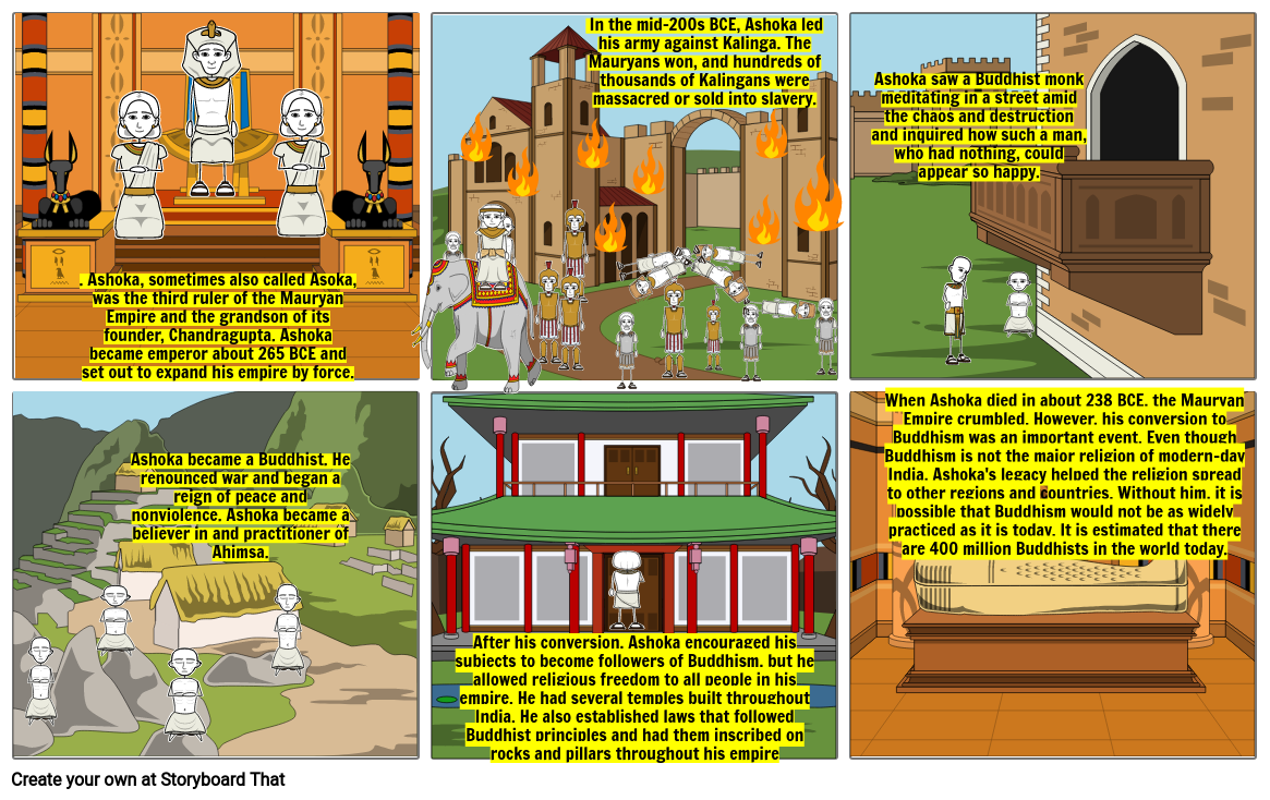 The Story of Ashoka the Great Storyboard by rhysjohnson