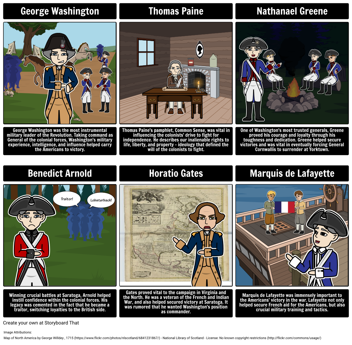 Important People Of The American Revolution Storyboard