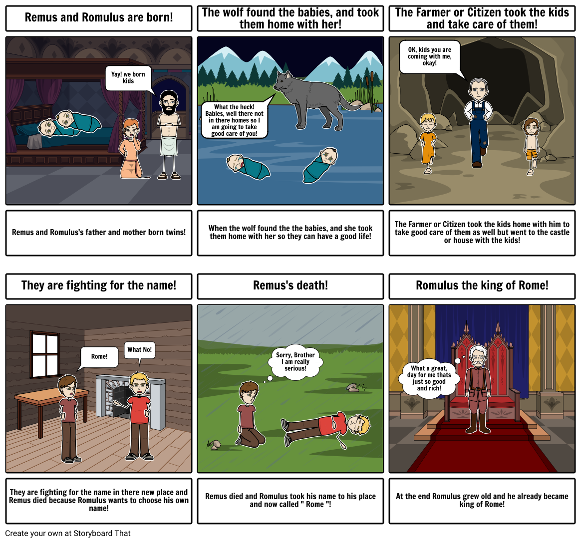 Romulus and Remus's Story! Storyboard by richardanderson