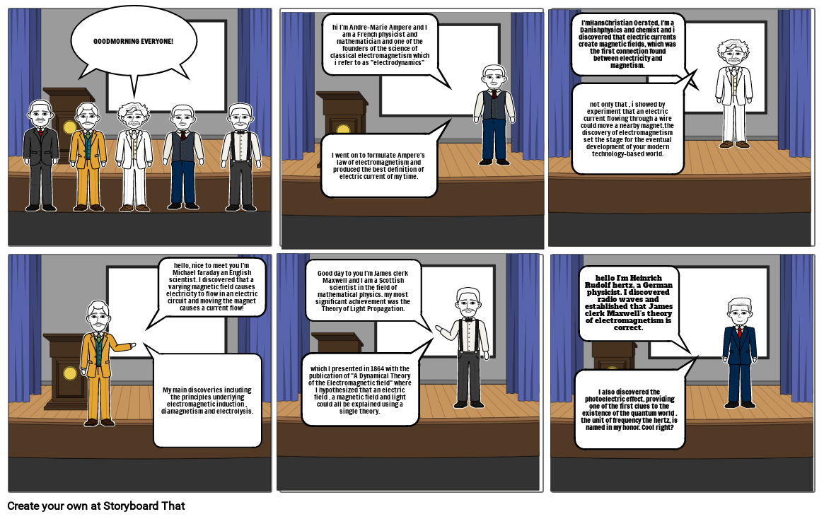 Electromagnetic Waves Theory Comics Strip Storyboard