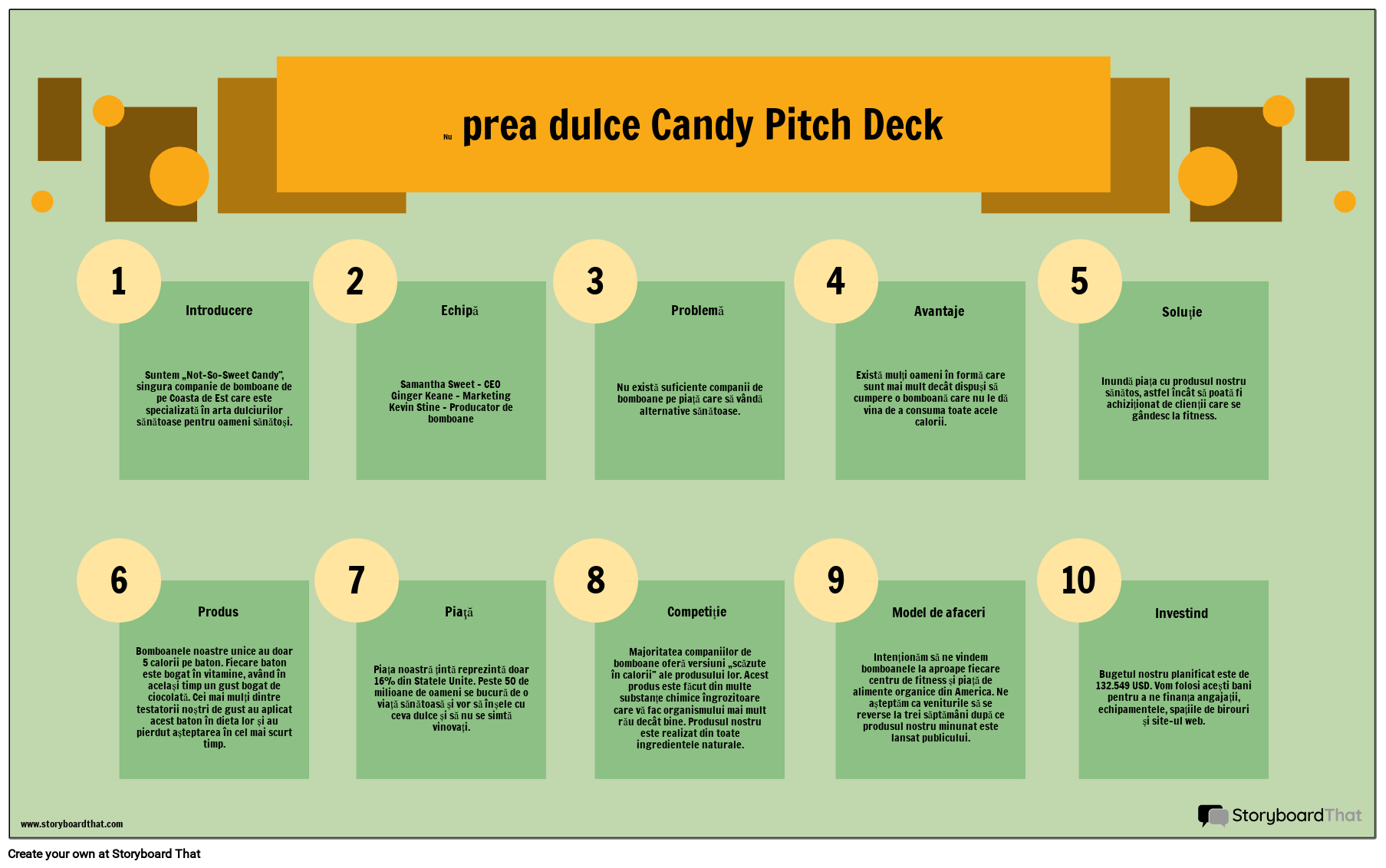 Exemplu de Informații Pitch Deck