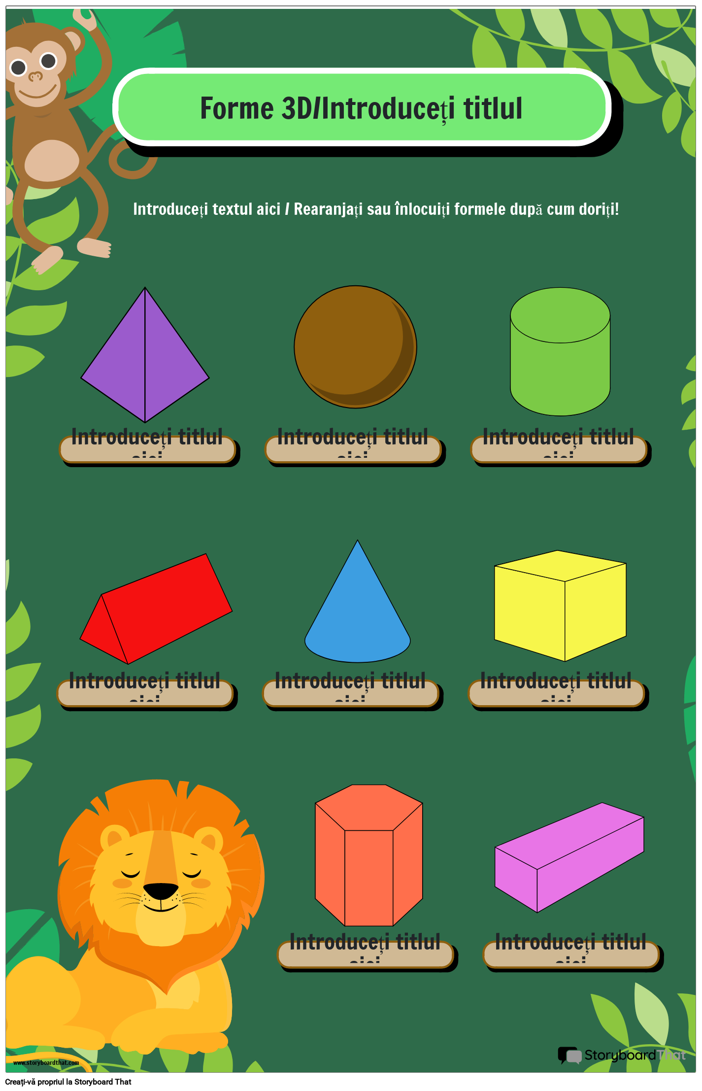 poster-cu-forme-3d-pe-tema-junglei-safari-storyboard