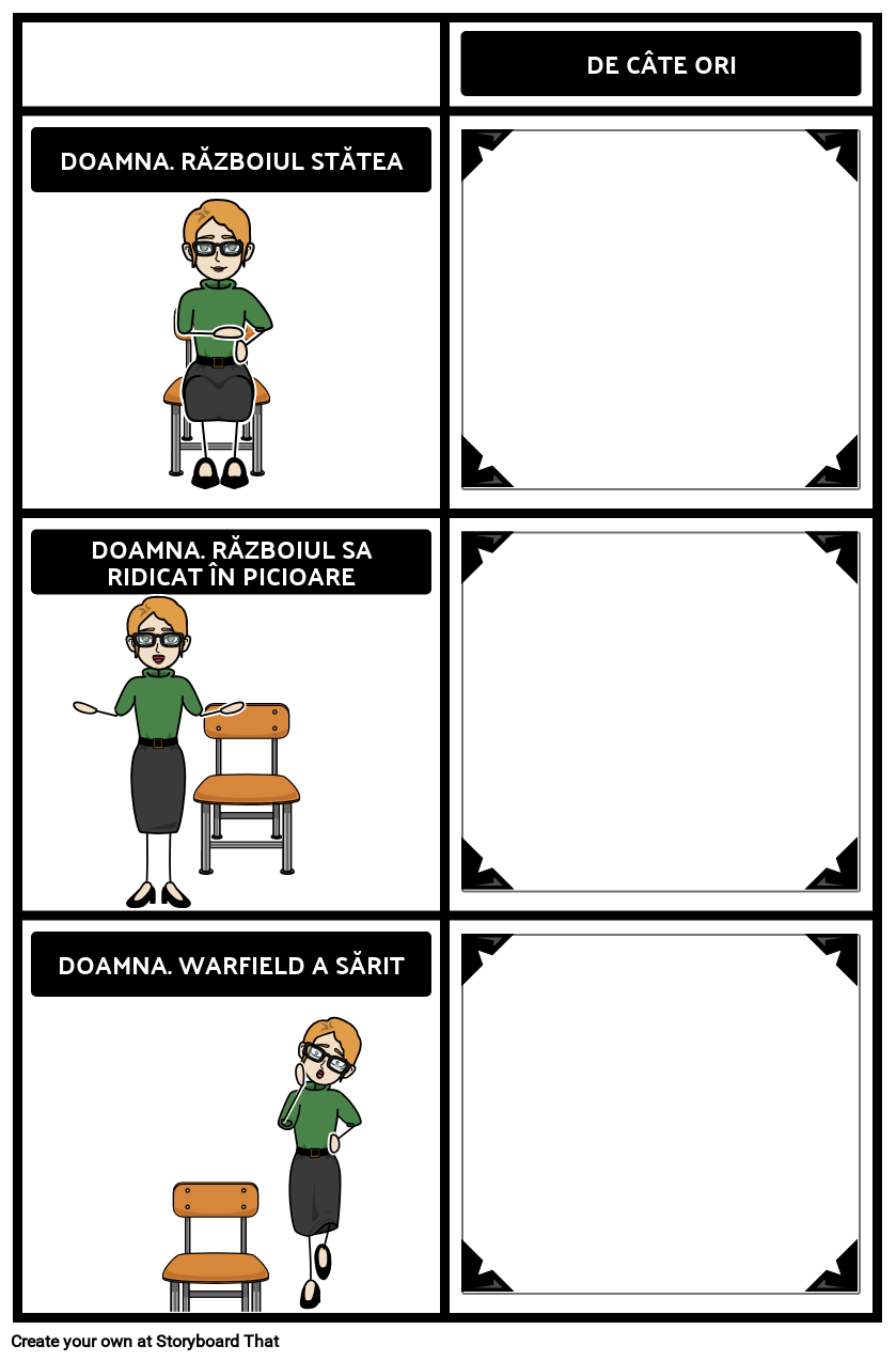 Sit, Stand, Jump - Tally Chart Exemplu Storyboard