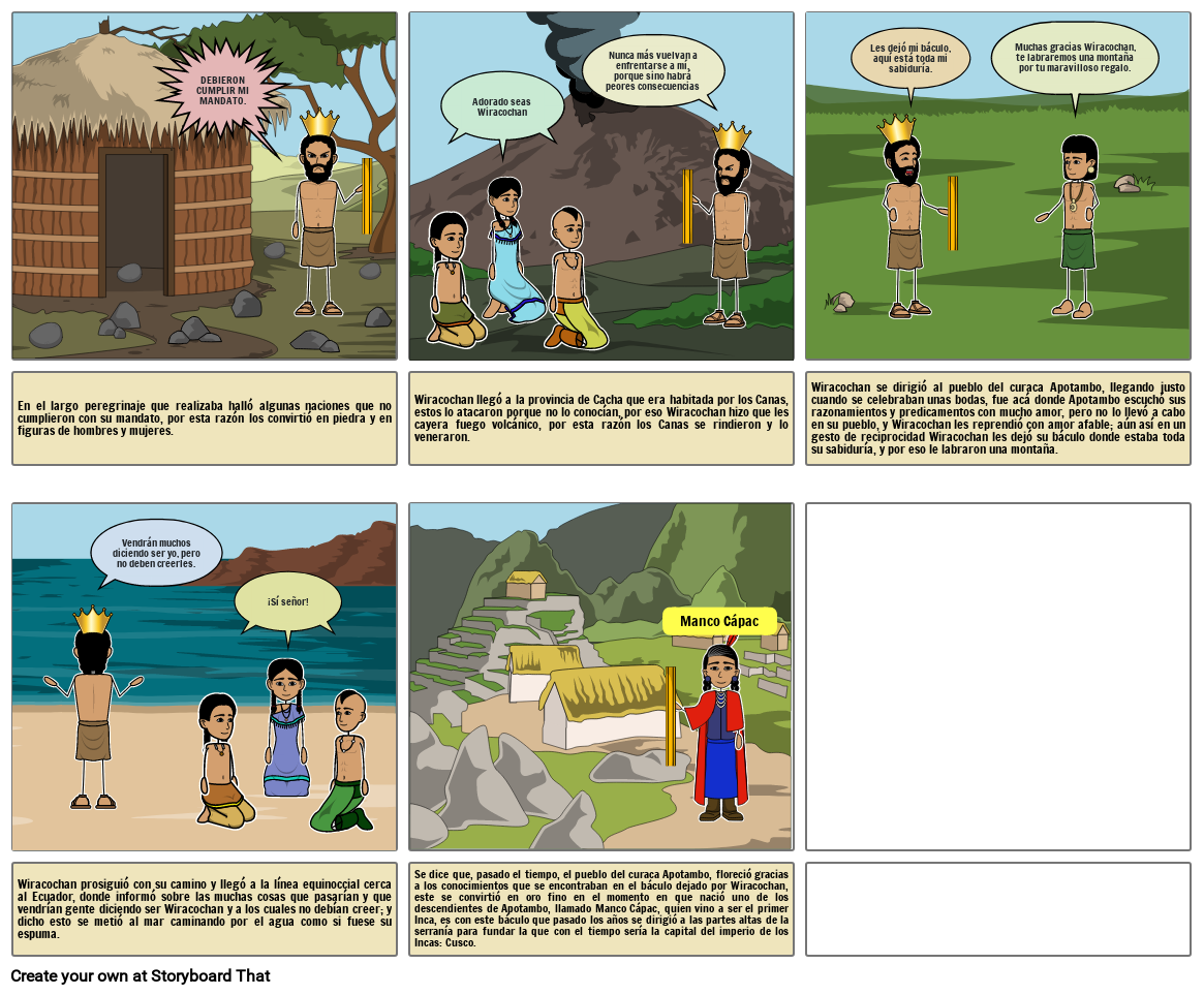 El Mito De Wiracocha Storyboard By Rosa Ram