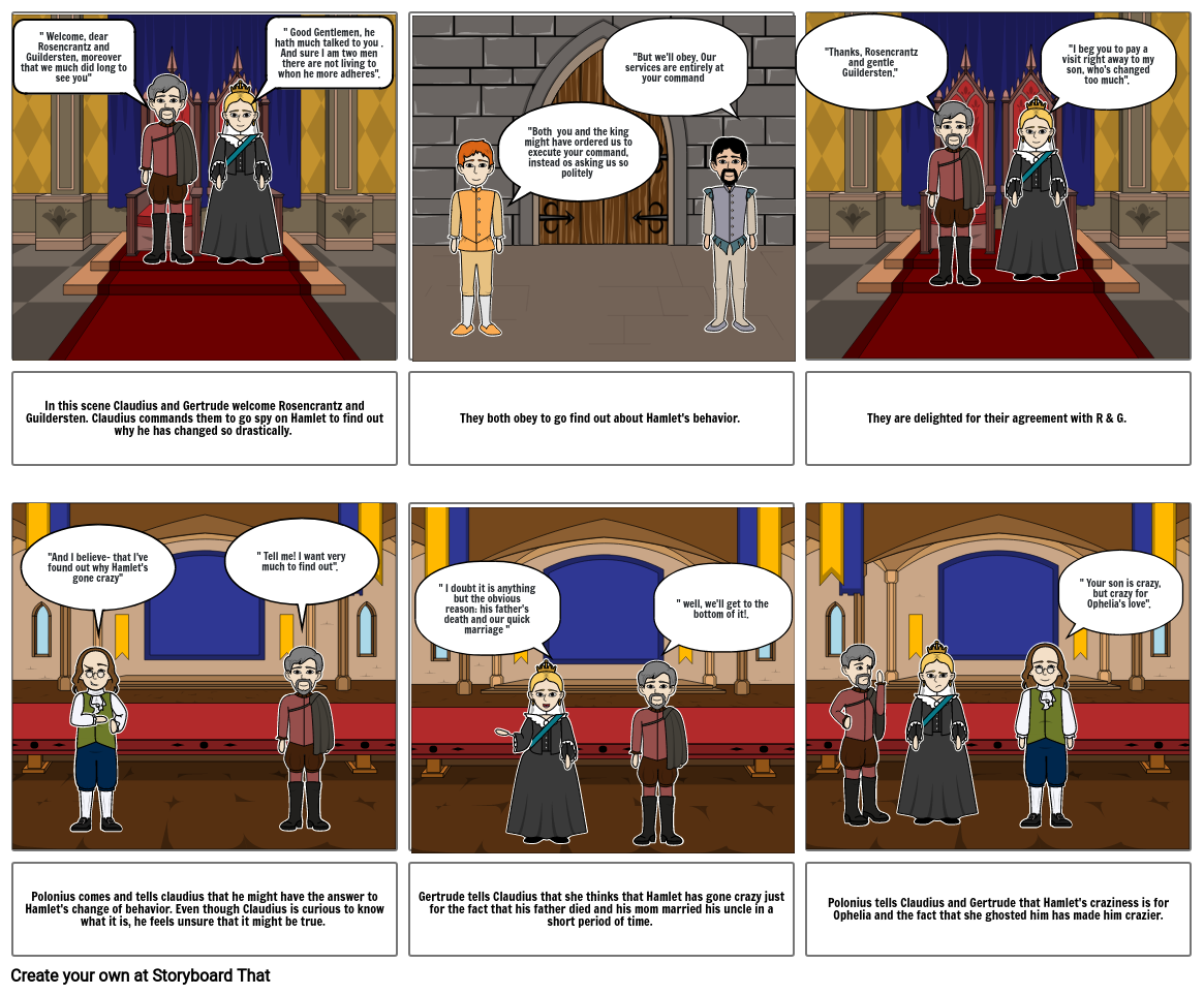 Hamlet Act II Storyboard por rossipm