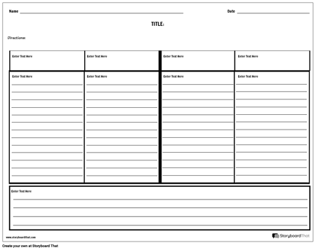Примечания в Четыре Столбца со Строками и Резюме