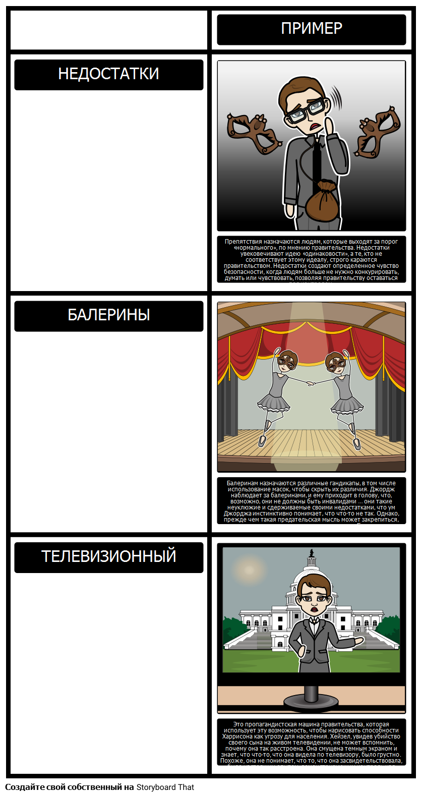 Темы, Символы и Мотивы в Харрисон Бержерон Storyboard